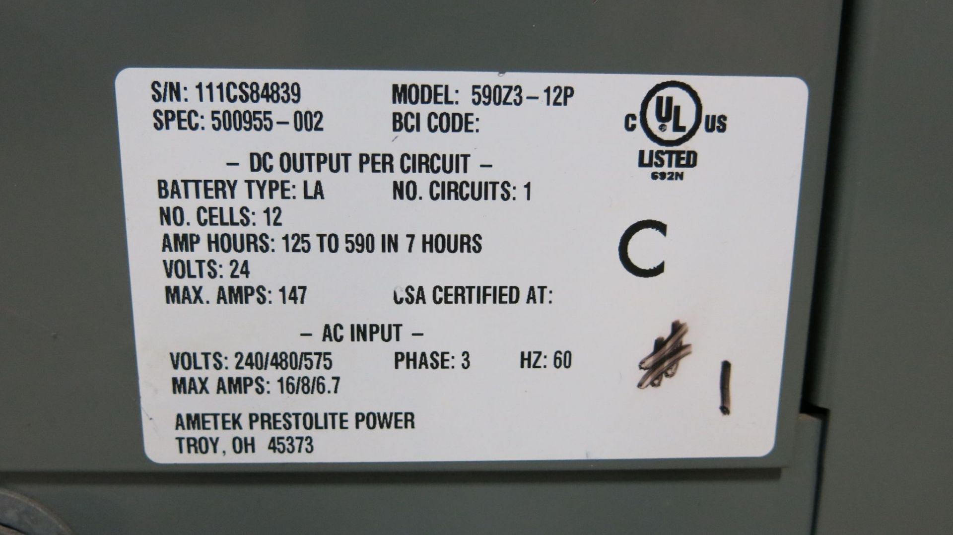 AMTEK, 24V, FORKLIFT BATTERY CHARGER - Image 4 of 4