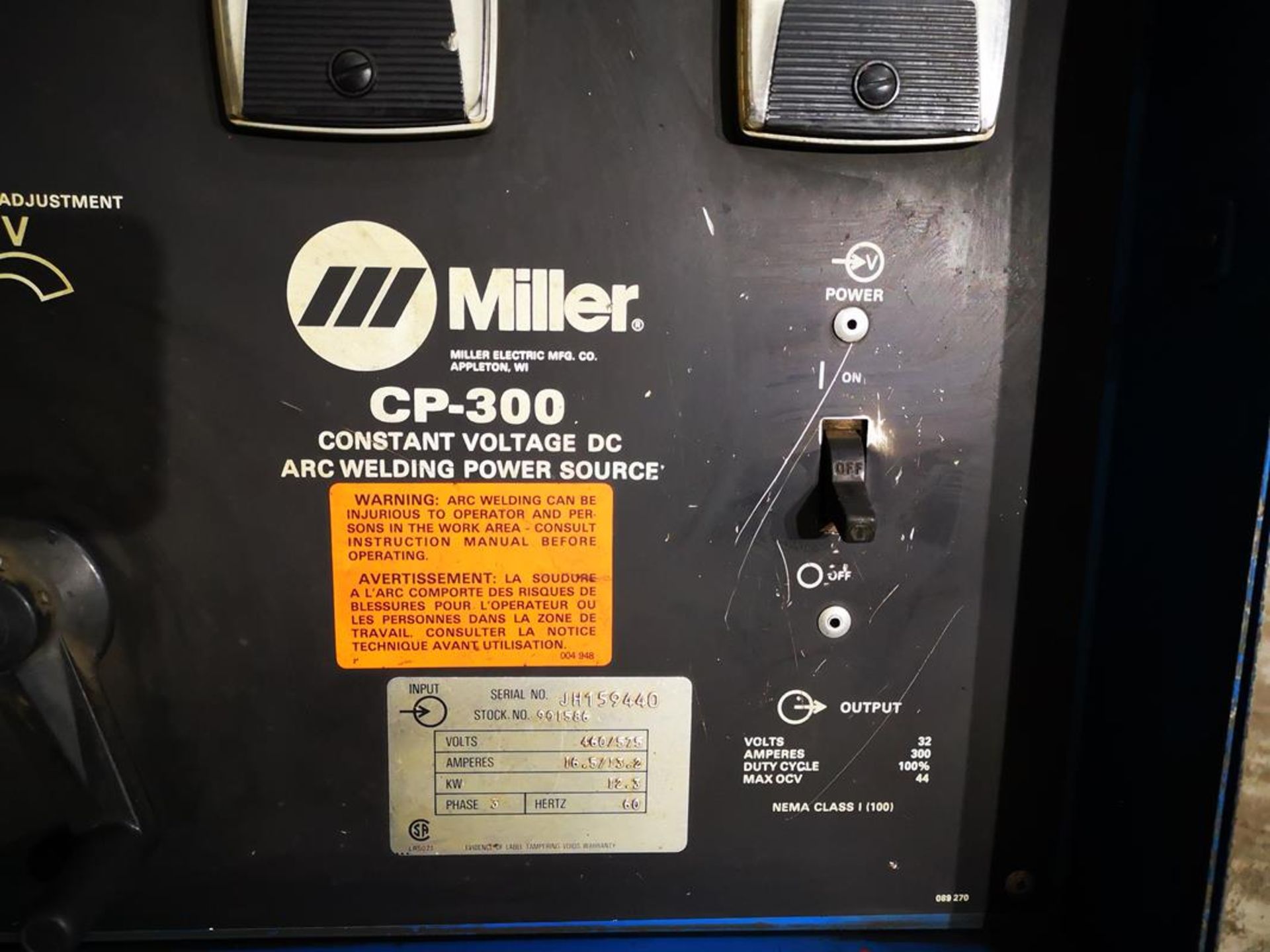MILLER, CP-300, 300AMP, MIG WELDER, CONSTANT VOLTAGE DC ARC WELDING POWER SOURCE, MILLER MATIC S- - Image 3 of 3
