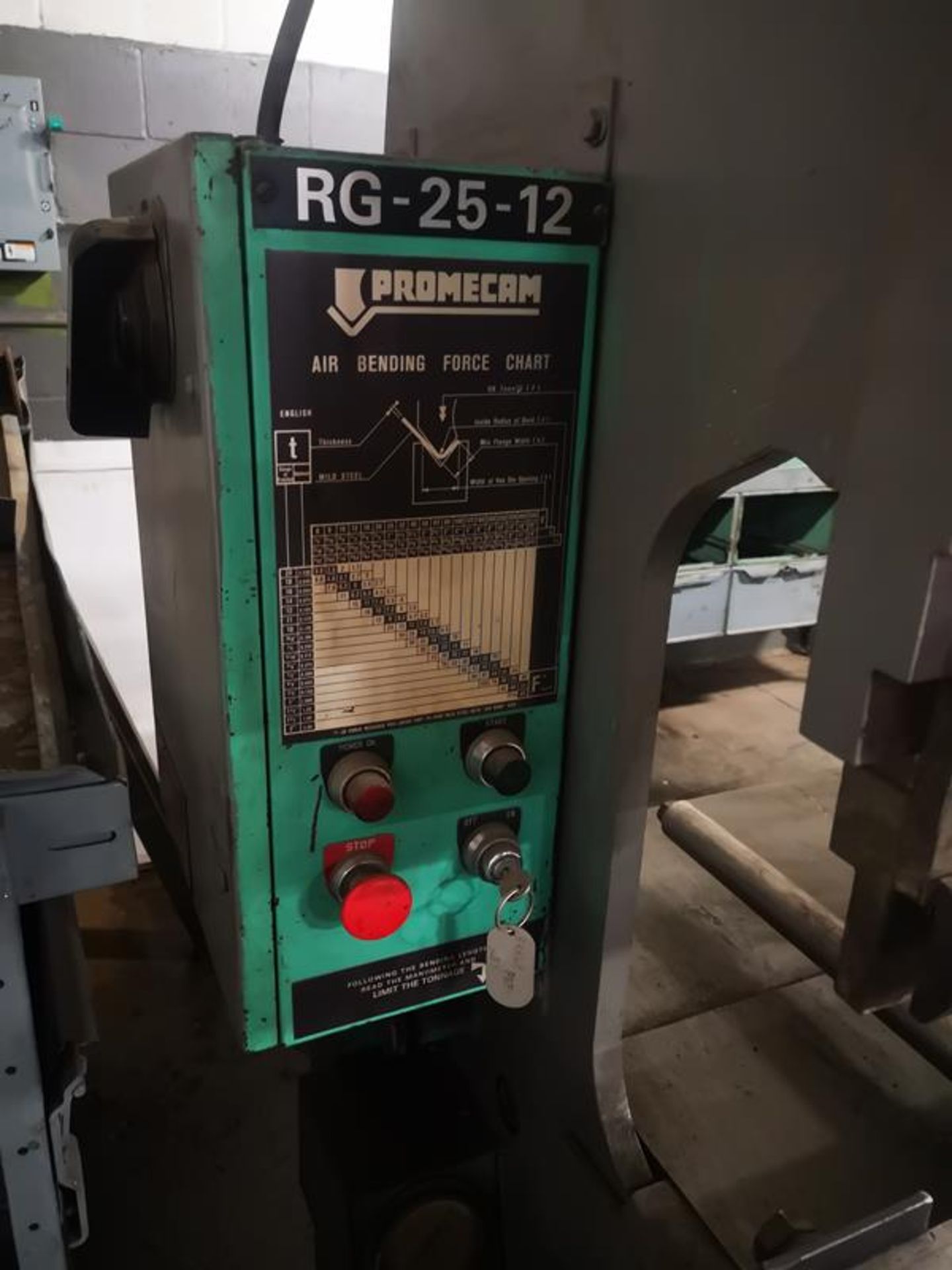 PROMECAM, RG-25-12, 25 TON X 40", UPSTROKING BRAKE PRESS, 20 GA - 2" MILD STEEL, 47" MAX TOOL - Image 4 of 5