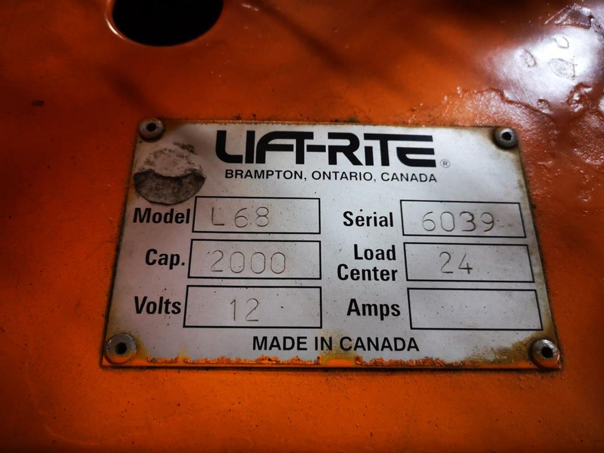 LIFT-RITE, L68, 2000 LBS., BATTERY POWERED, PALLET STACKER - Image 6 of 6