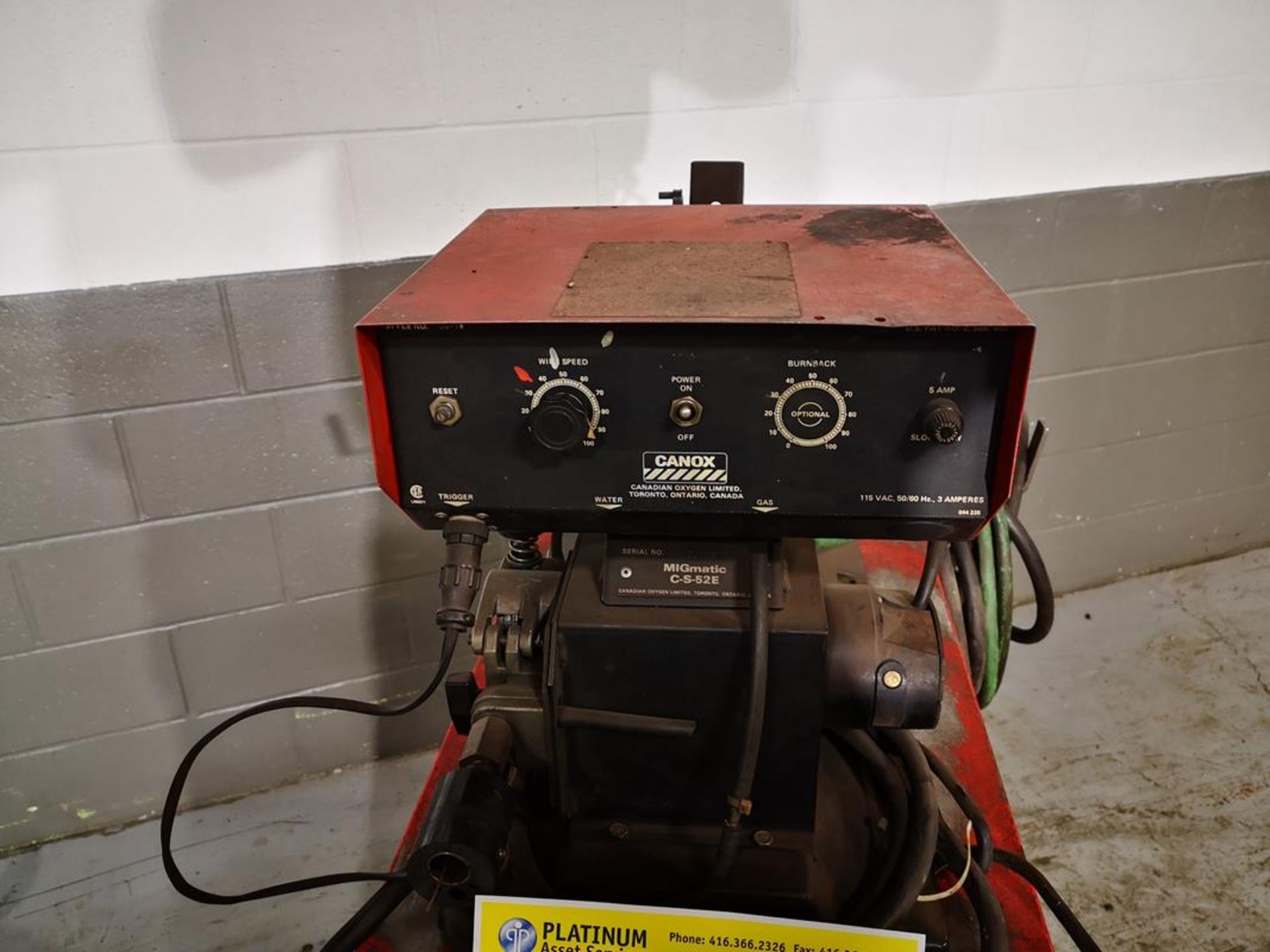 CANOX, C-CP-300, 300 AMP, MIG WELDER, CONSTANT POTENTIAL DC ARC WELDING POWER SOURCE, MIGMATIC, C- - Image 2 of 4