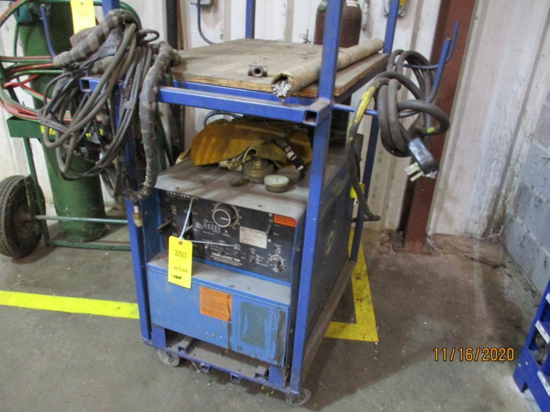 Miller 250 Amp Welder Model Dialarc HF, S/N JG040508, Mounted on Cart (LOCATED IN BESSEMER, AL) - Image 2 of 2