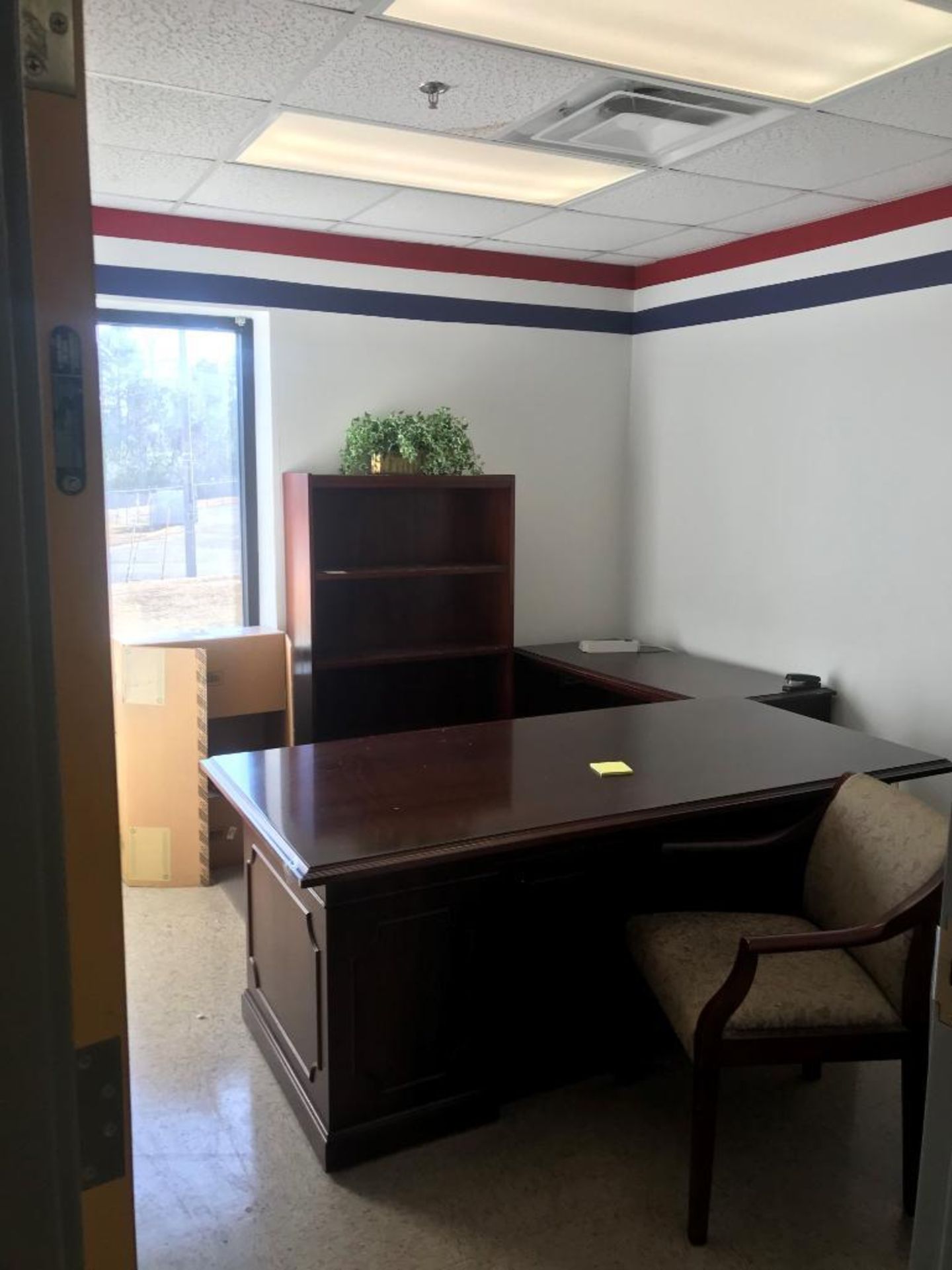 LOT: Contents of Office consisting of Desk, Book Shelf, Side Table, (2) Chairs (LOCATED IN BESSEMER, - Image 2 of 2