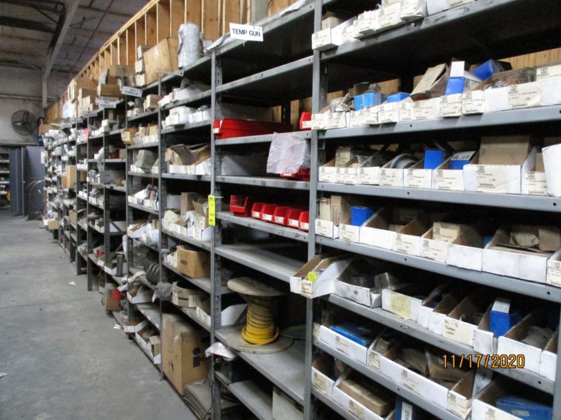 LOT: (14) Sections Metal Shelving, with Contents consisting of Assorted Medium Frequency Furnace