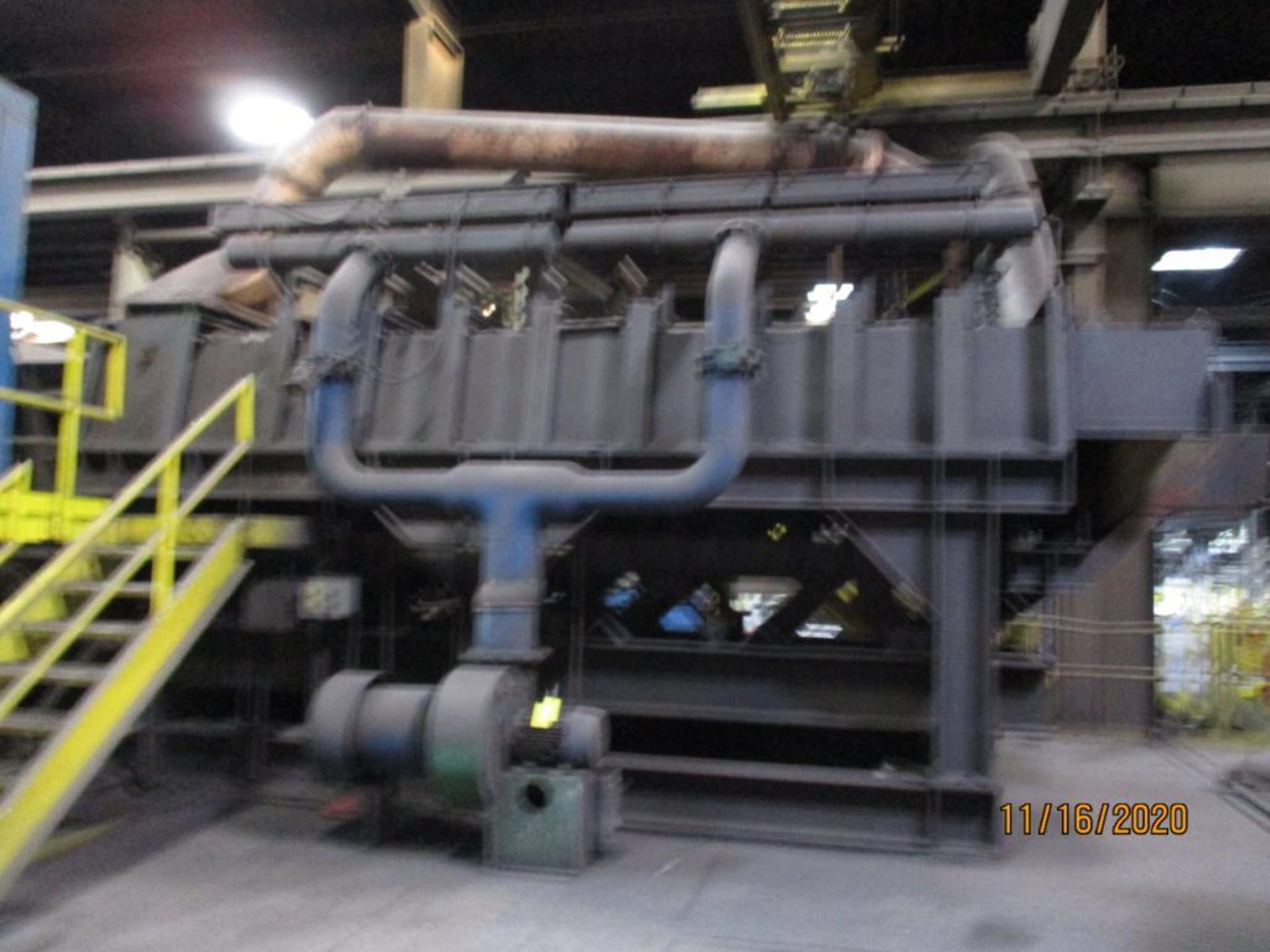 LOT: Gas Fired Scrap Pre-Heater with Blower, Inductotherm 4 ft. x 30 ft. Shaker Table (2018) (