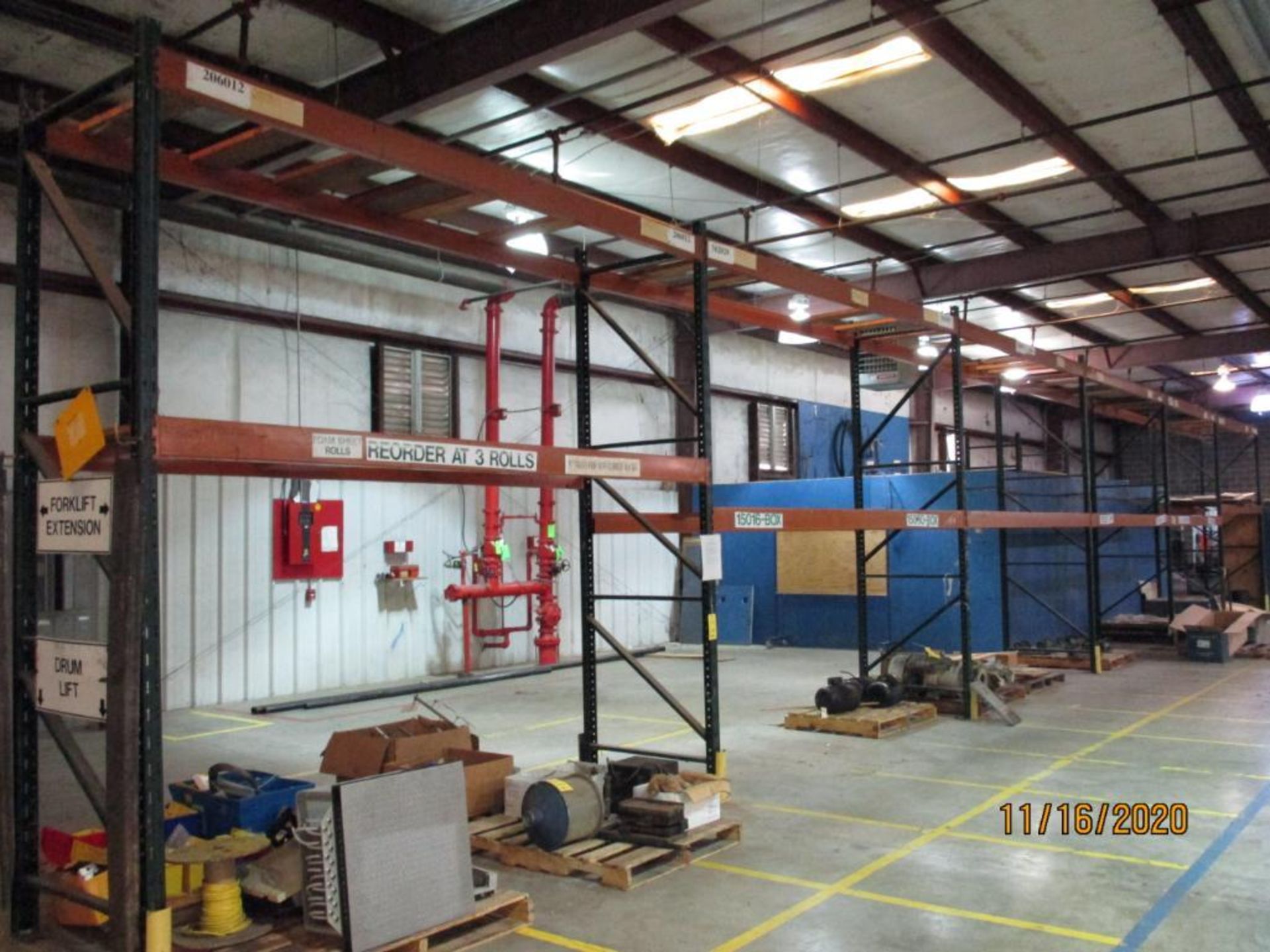 LOT: (6) Sections 12 ft. Wide x 42 in. Deep x 12 ft. High 2-Tier Pallet Rack, 6670 lb. Capacity