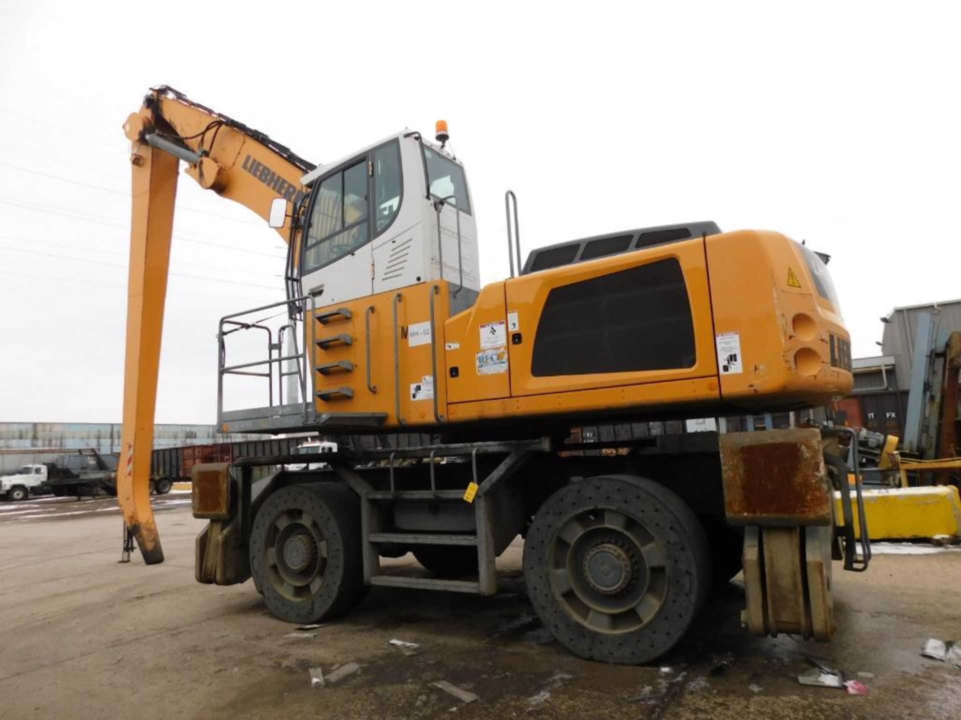 2014 Liebherr Elevated Cab Solid Tire Material Handler Model LH60M Litronic, S/N WLH21204E2K074077,