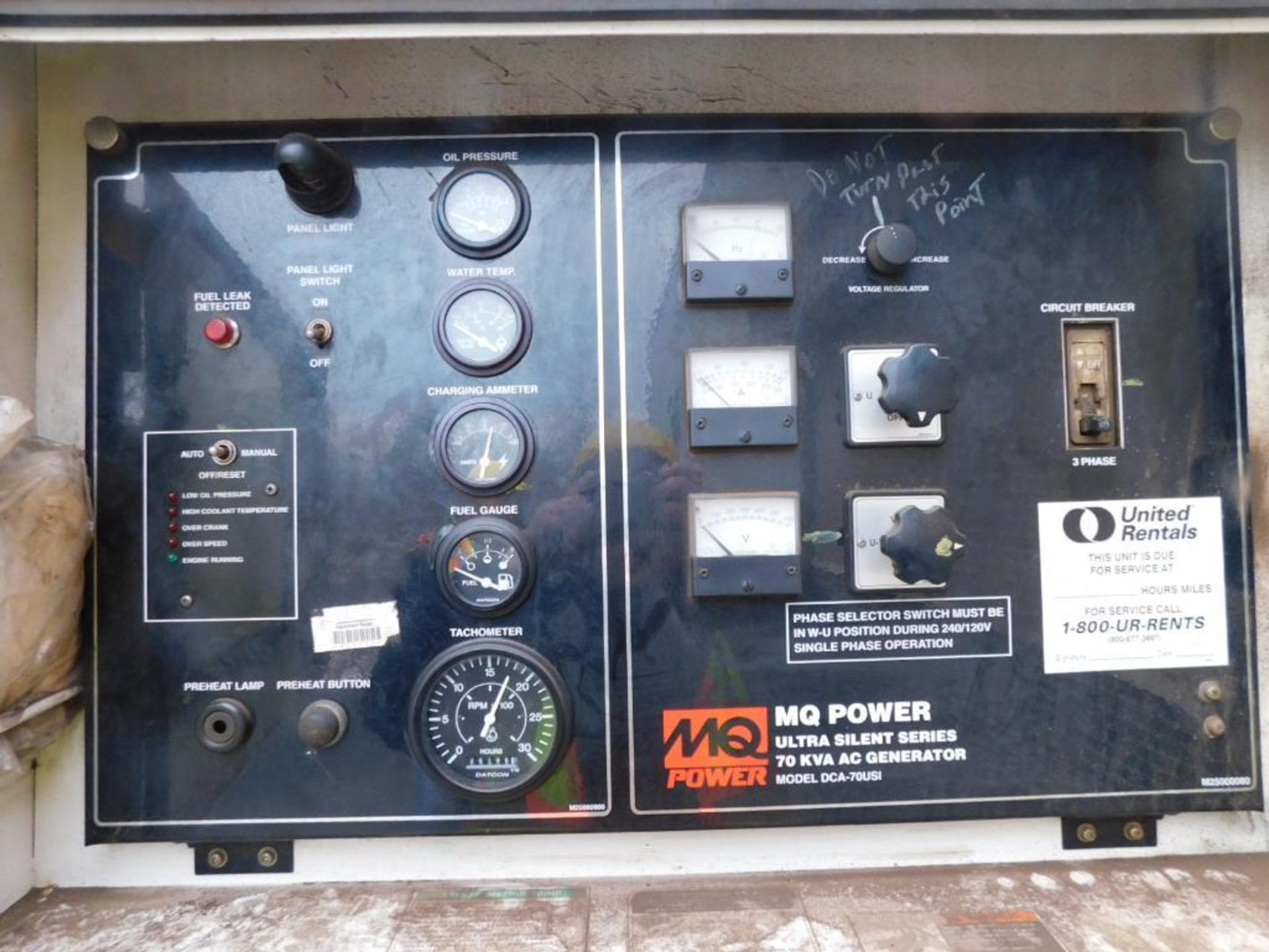 Multiquip WhisperWatt Diesel Generator Model DCA70US1, S/N 8800524 (#GEN-9) - Image 4 of 5