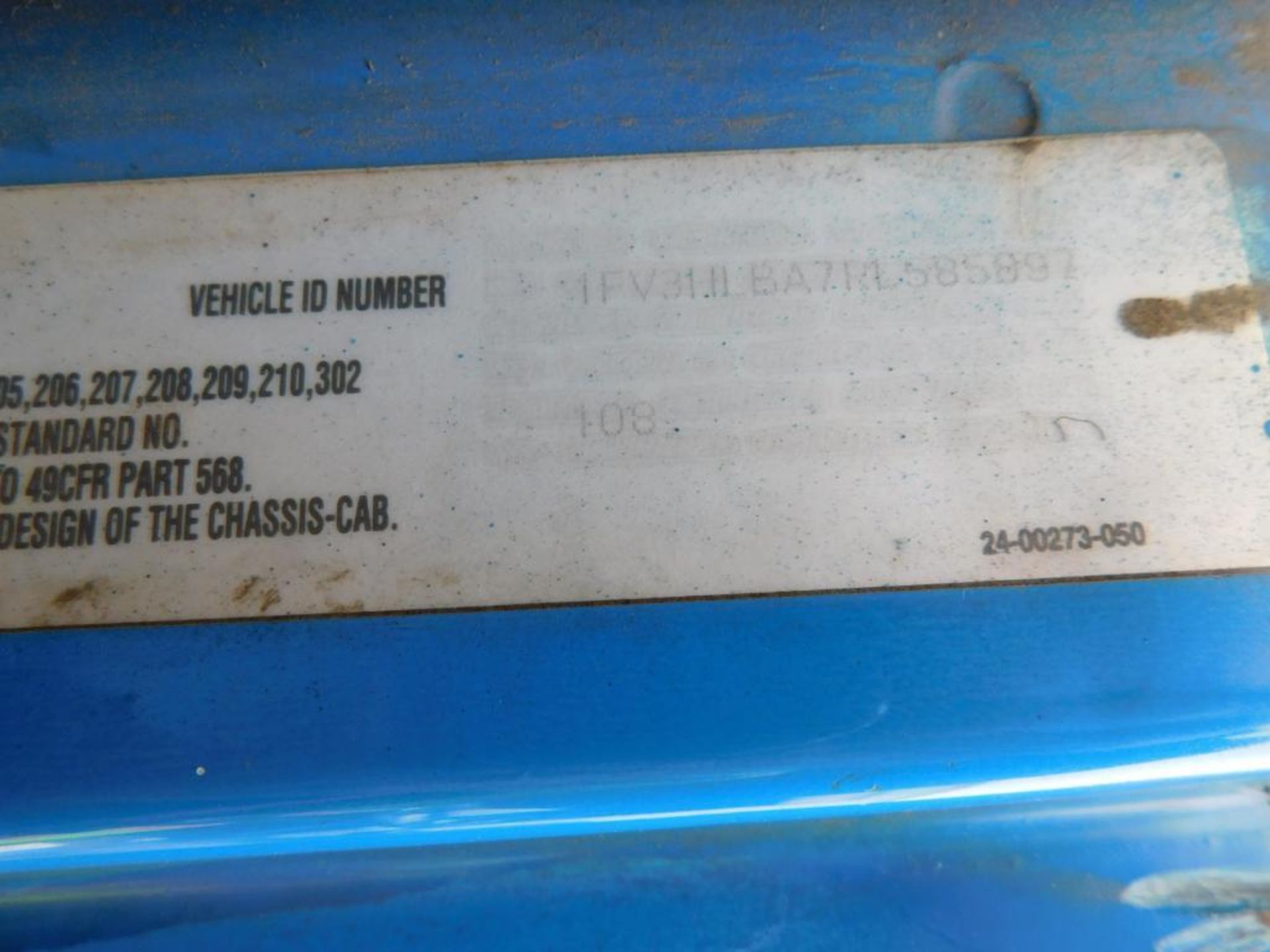 Freightliner 500 Gallon Fuel Truck Model F70, VIN 1FV31HBA7RL585897 (No Title) - Image 7 of 7