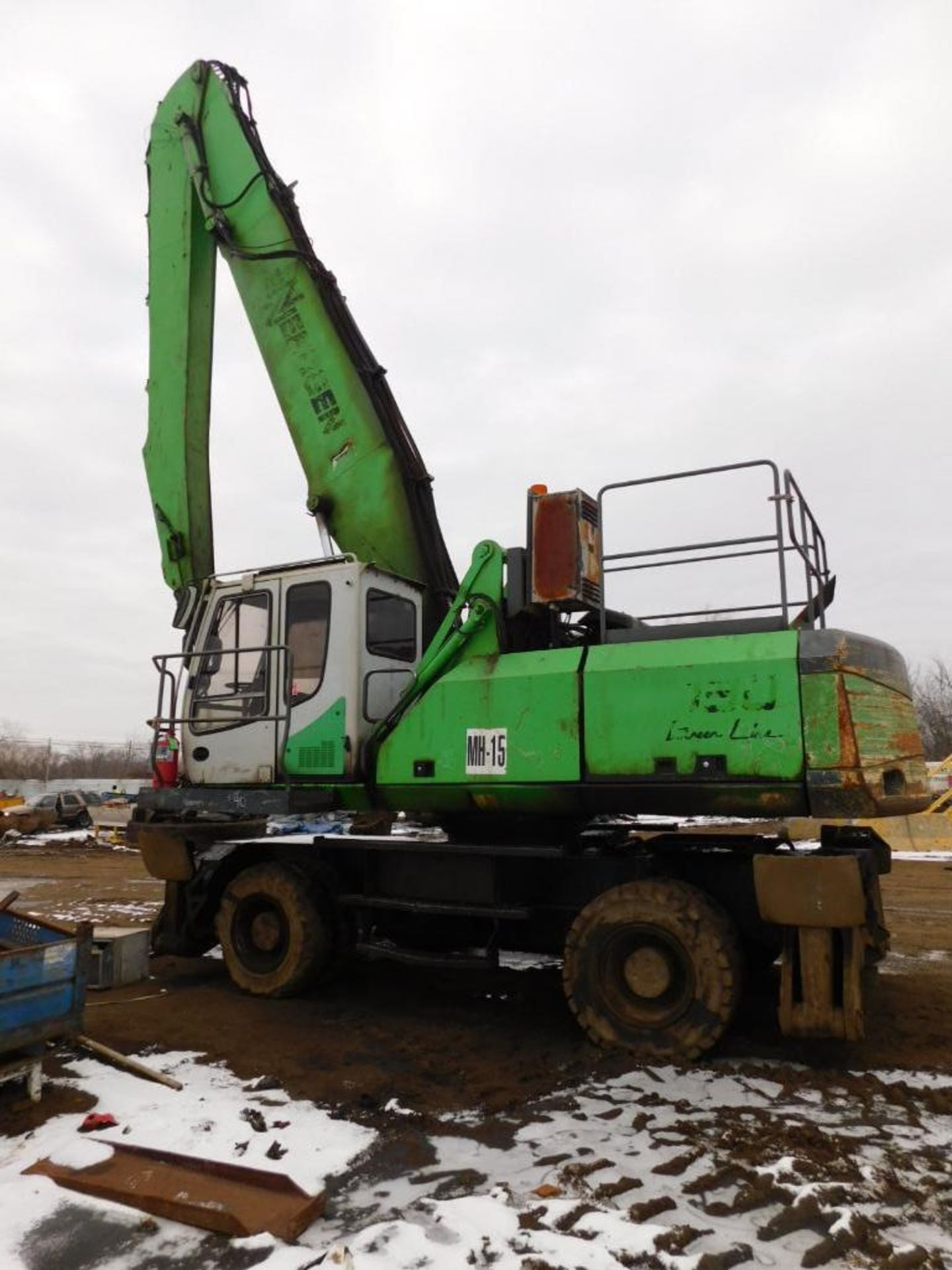 2008 Sennebogen Elevating Cab Solid Tire Material Handler Model 830, S/N 830.0.1091