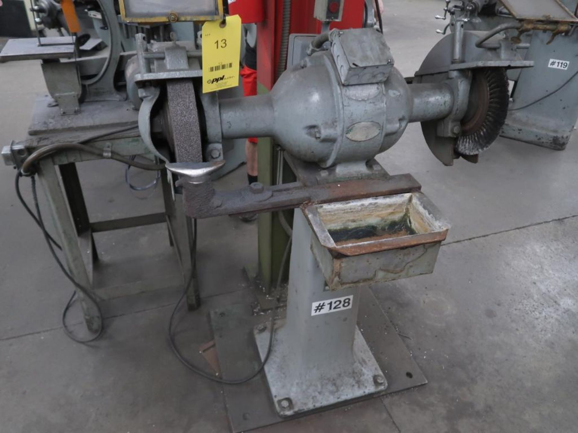 12 in. Double End Grinder, 2 HP, with Stand (#128), LOCATION: TOOL ROOM