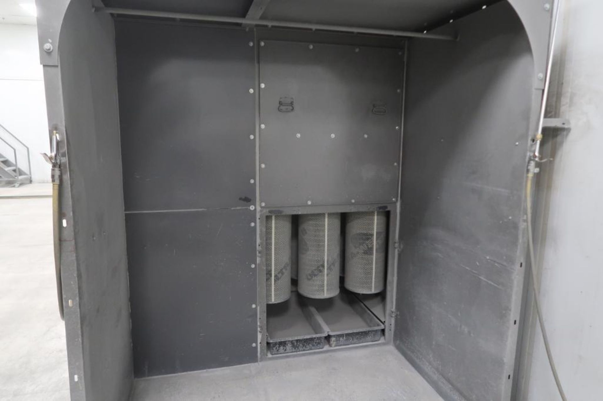 LOT: (2) Monorail Spray Booths Powered Roll-On Roll-Off with 25-Powder Coat Power Reciprocating Guns - Image 15 of 17