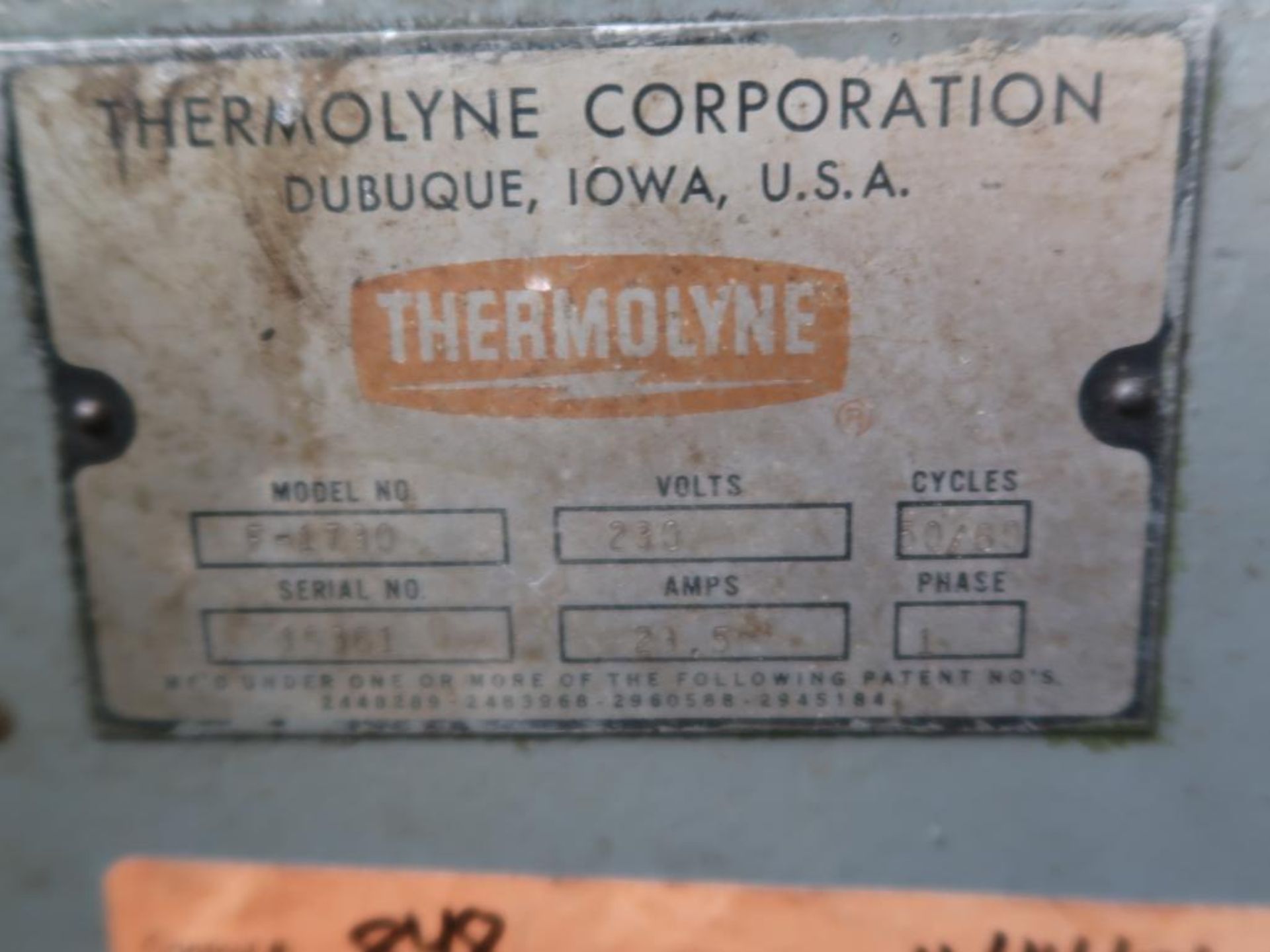 Thermolyne Electric Furnace Model F1730, S/N 15361, 10 in. x 10 in. (#164), LOCATION: TOOL ROOM - Image 3 of 3