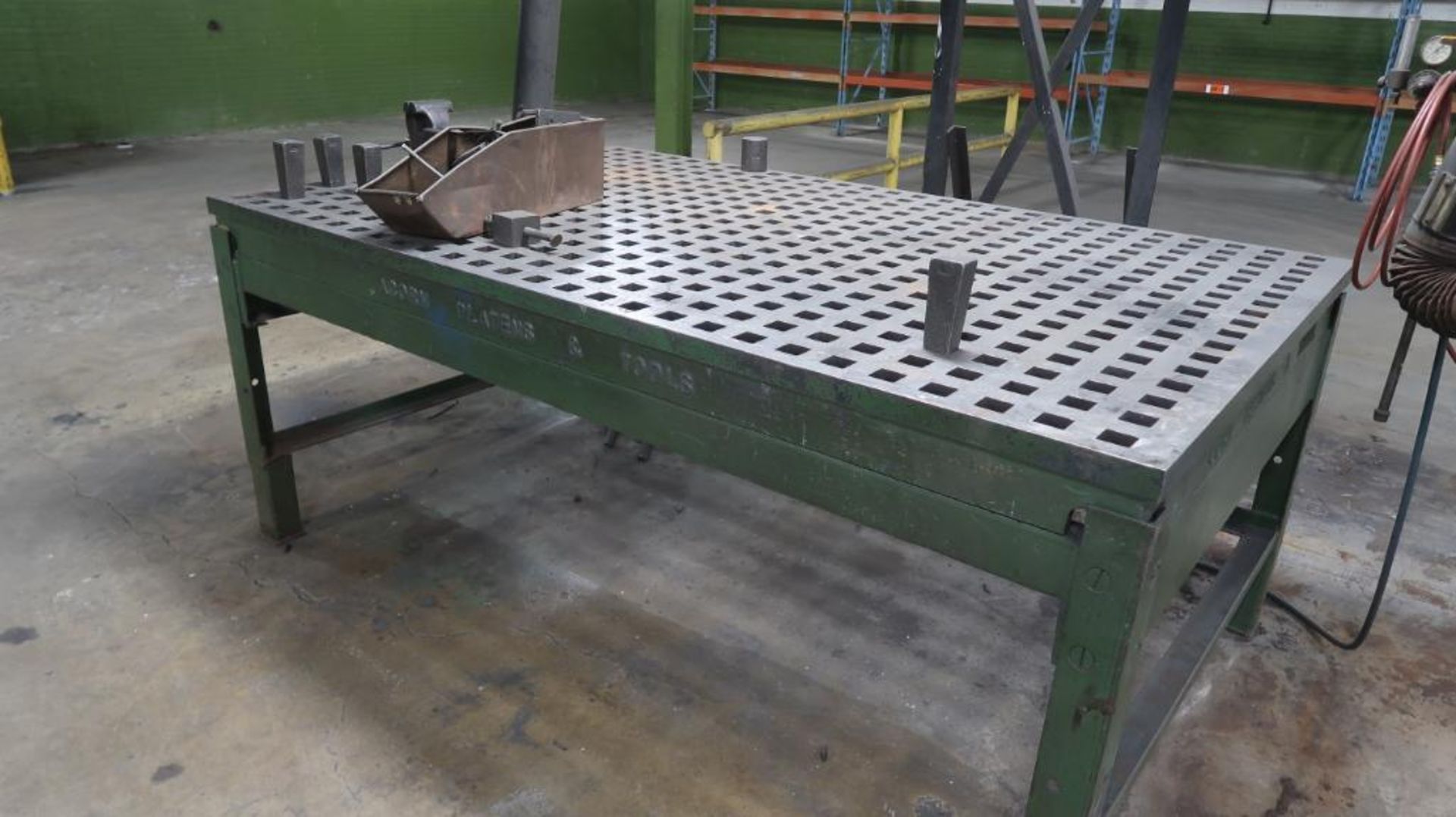 LOT: Acorn 60 in. x 96 in. Platen Table, Assorted Tools, Heavy Duty Stand, LOCATION: BAY 3