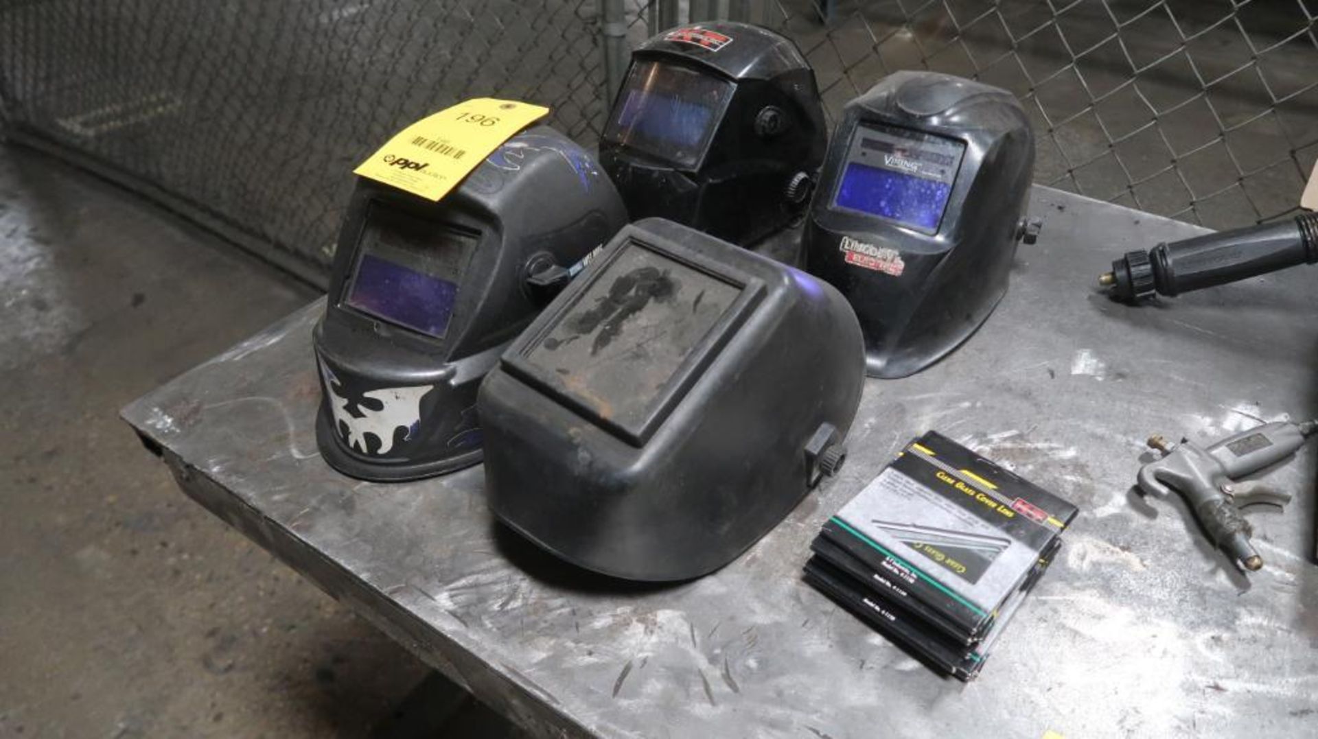 LOT: (4) Welding Hoods, Assorted Extra Lenses, LOCATION: BAY 3