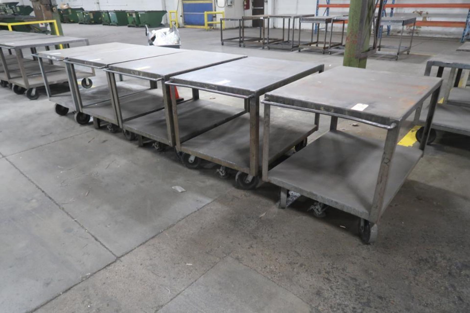 LOT: (5) 34 in. x 48 in. Steel Carts, with Brake, LOCATION: MAIN PRESS FLOOR