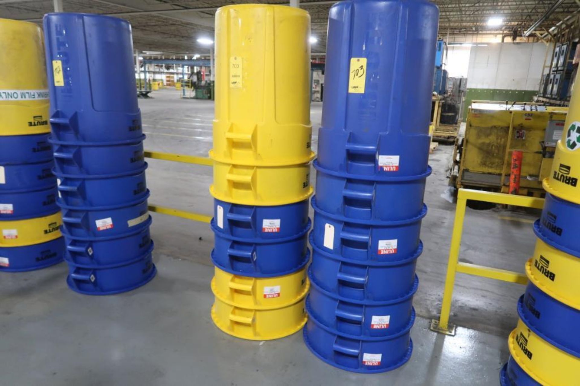 LOT: (12) Rubbermaid 55 Gallon Plastic Trash Bins, LOCATION: MAIN PRESS FLOOR