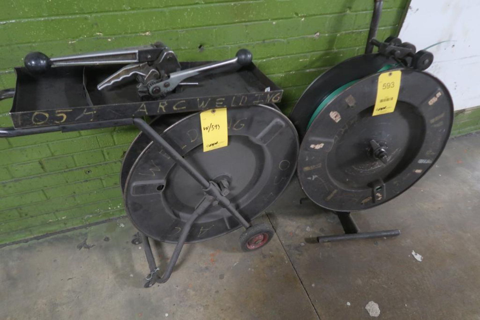 LOT: (2) Strapping Carts, with (1) Strapping Tool, LOCATION: MAIN PRESS FLOOR