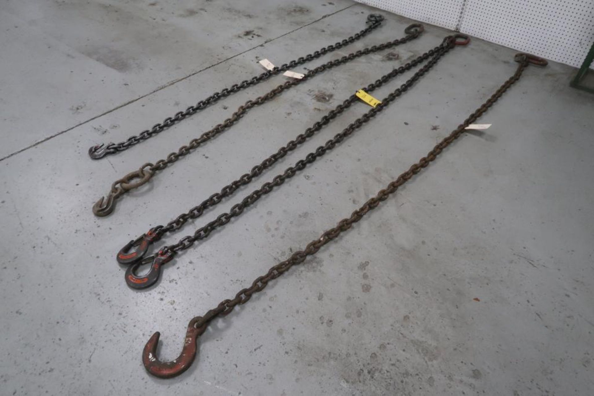 LOT: (1) 1/2 in. x 8 ft. 2-Leg Chain Sling, (3) 1/2 in. x 8 ft. Single-Leg Chain Slings, LOCATION: