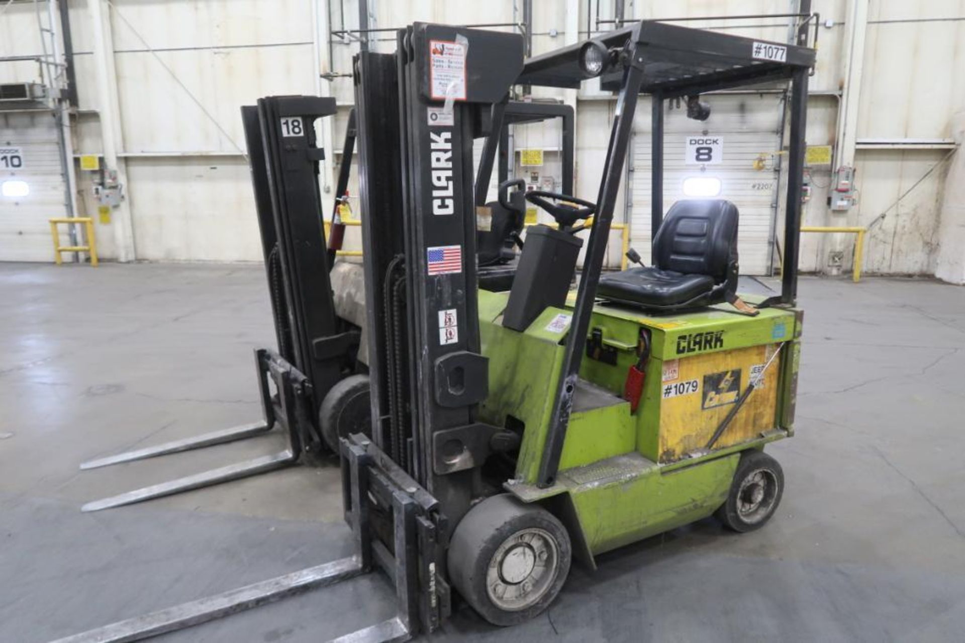 Clark 4150 lb. Electric Forklift Model ECS25, S/N E357-0220-8972FB, 3-Stage Mast, Side Shift, 6445