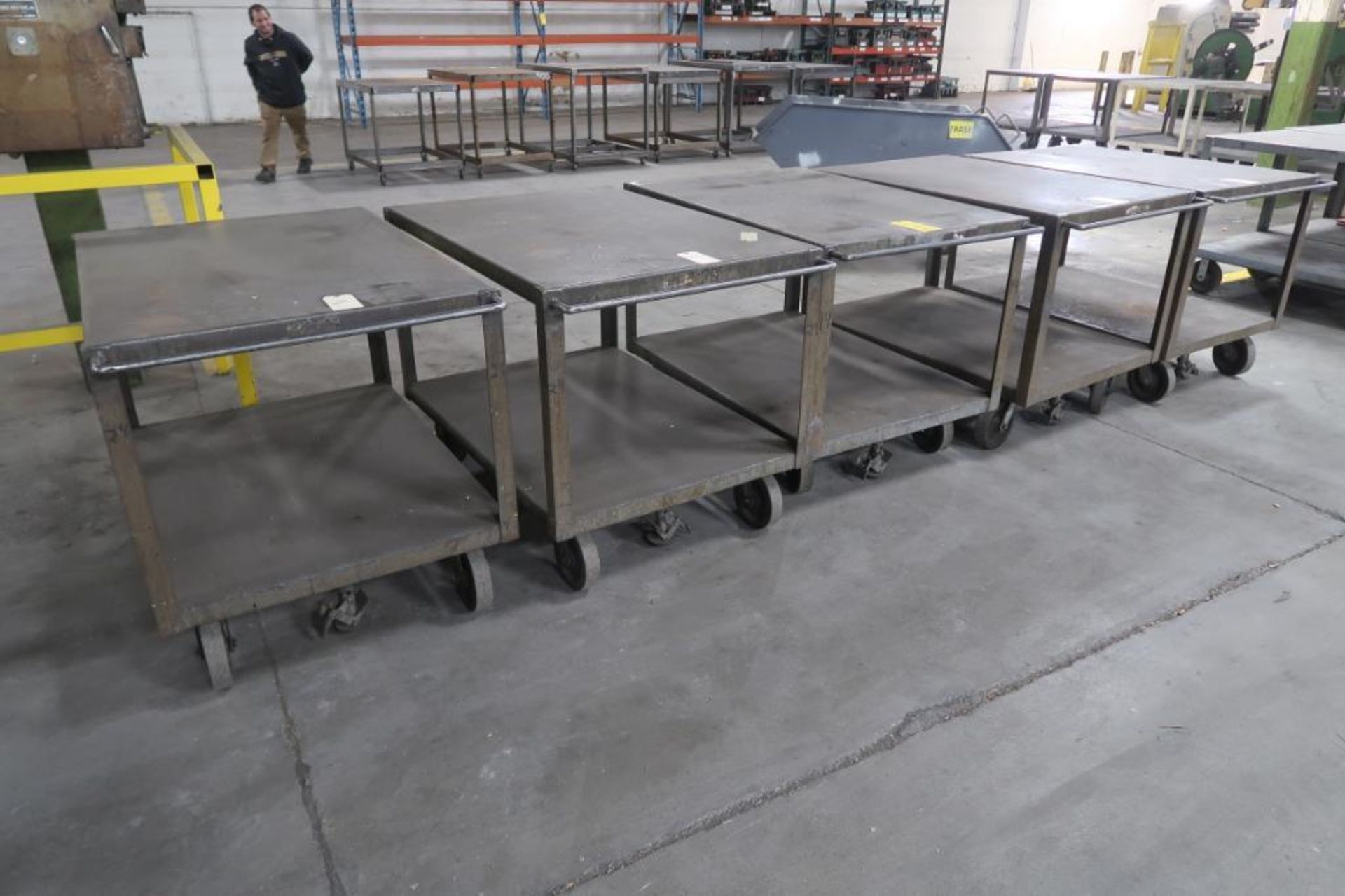 LOT: (5) 34 in. x 48 in. Steel Carts, with Brake, LOCATION: MAIN PRESS FLOOR