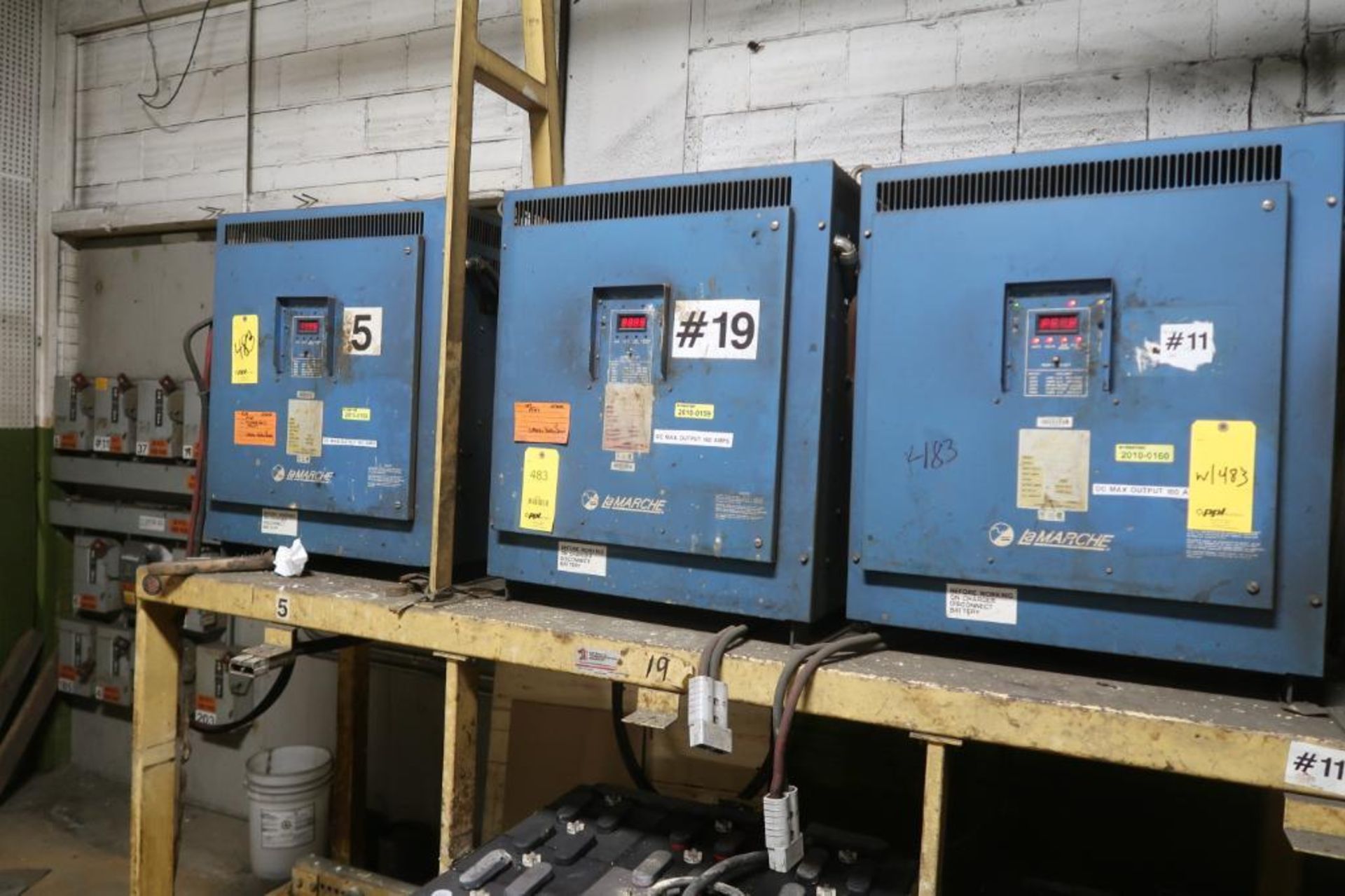 LOT: (3) Assorted Battery Chargers, LOCATION: MAIN PRESS FLOOR