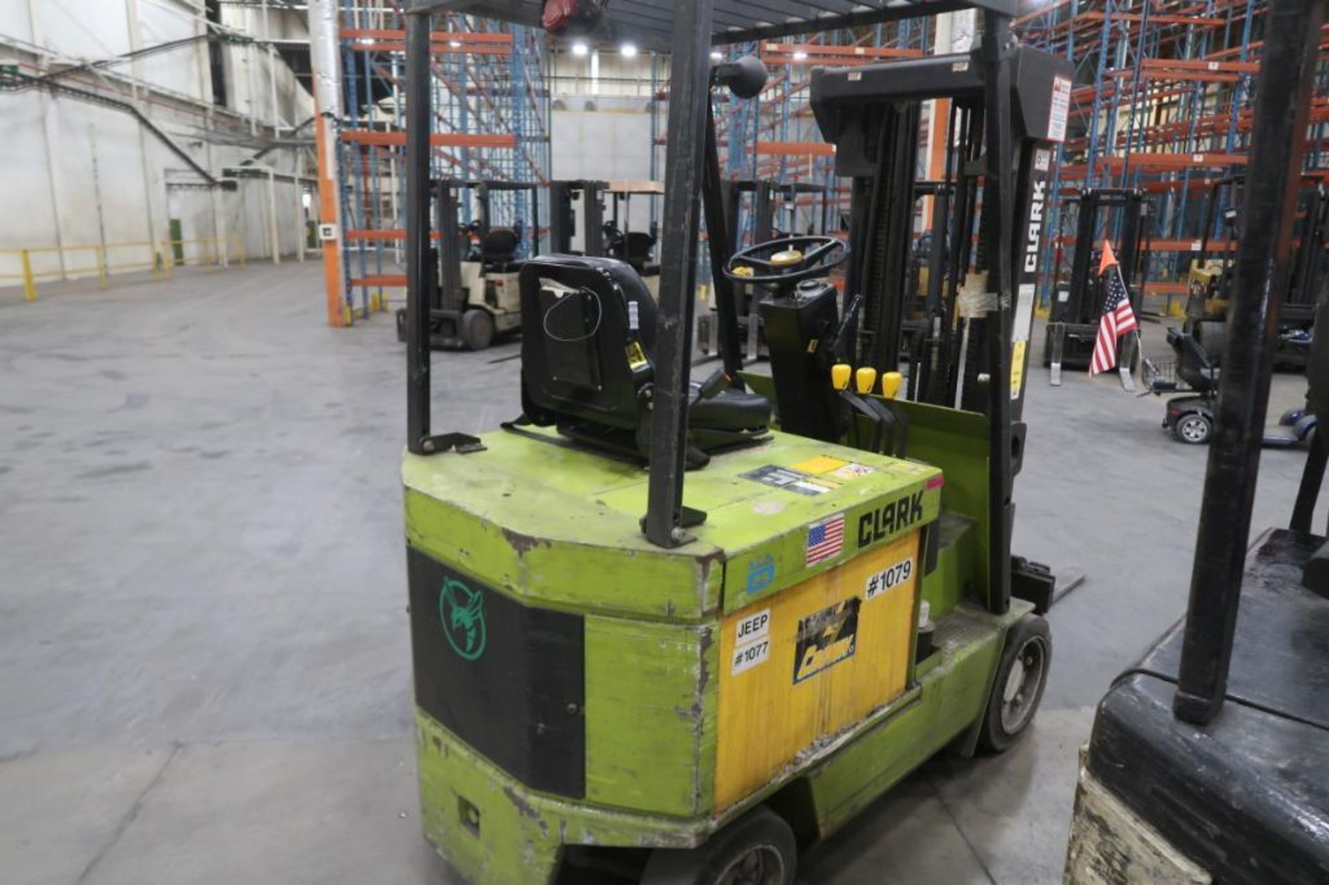 Clark 4150 lb. Electric Forklift Model ECS25, S/N E357-0220-8972FB, 3-Stage Mast, Side Shift, 6445 - Image 2 of 3