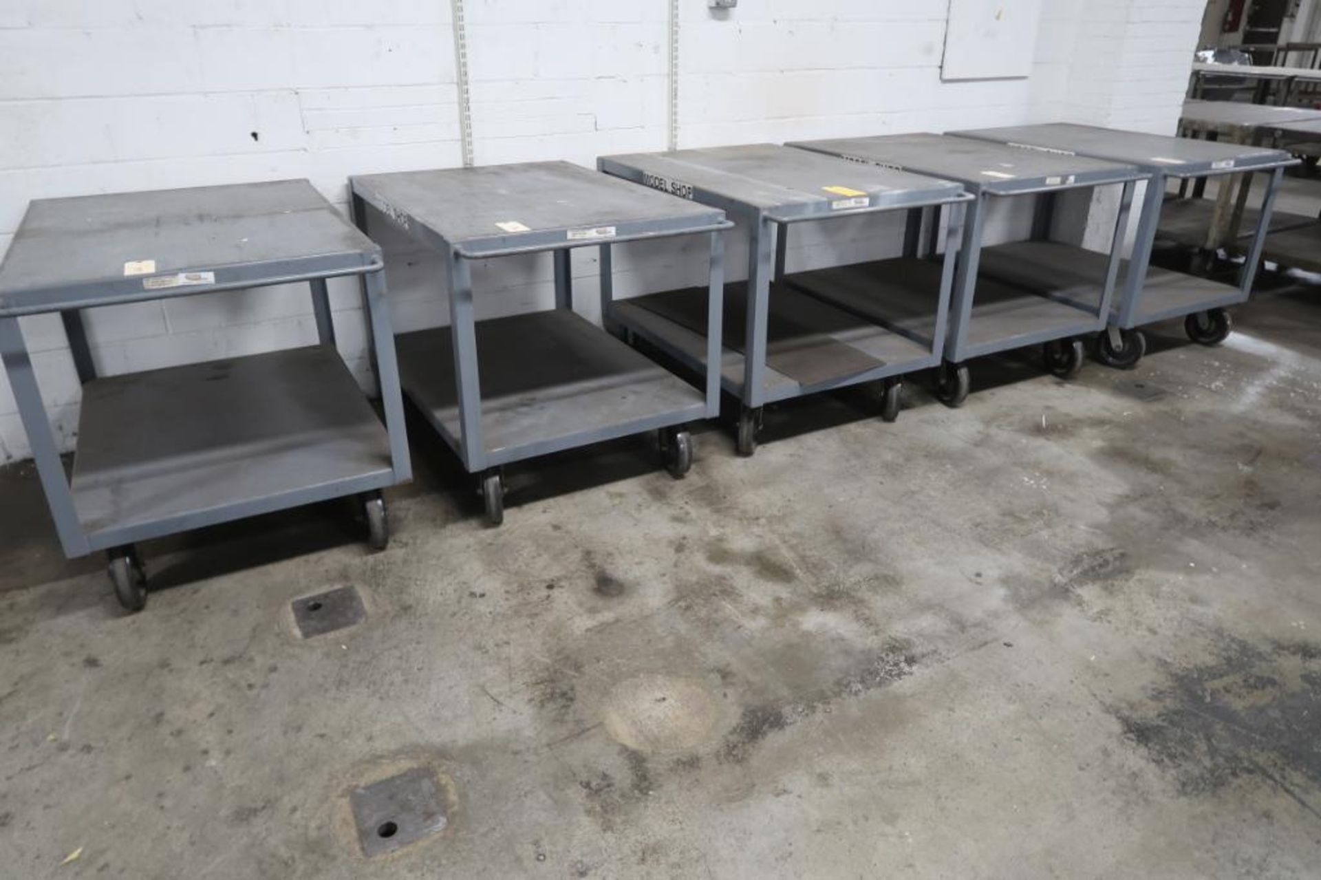 LOT: (5) 34 in. x 48 in. Steel Carts, LOCATION: MAIN PRESS FLOOR