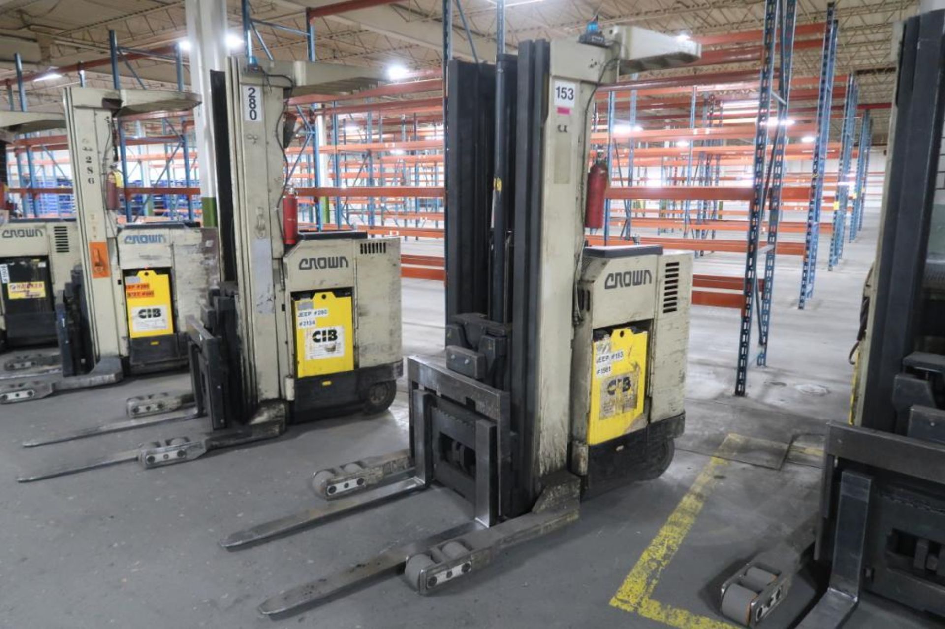 Crown 4500 lb. Stand-up Reach Electric Forklift Model 45RRTT, S/N N/A, 4446 hours, LOCATION: MAIN