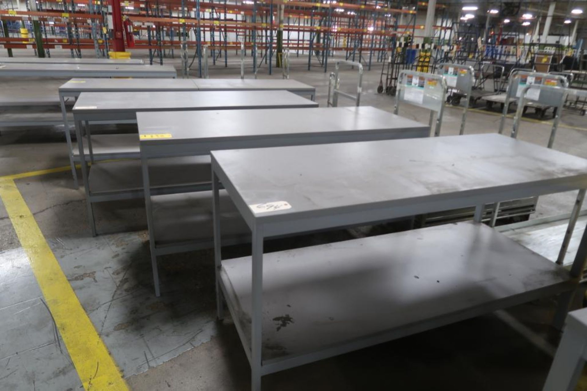 LOT: (4) 30 in. x 72 in. Wood Top Work Tables, LOCATION: MAIN PRESS FLOOR