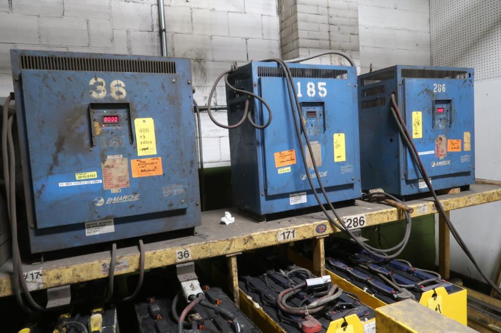 LOT: (3) Assorted Battery Chargers, LOCATION: MAIN PRESS FLOOR