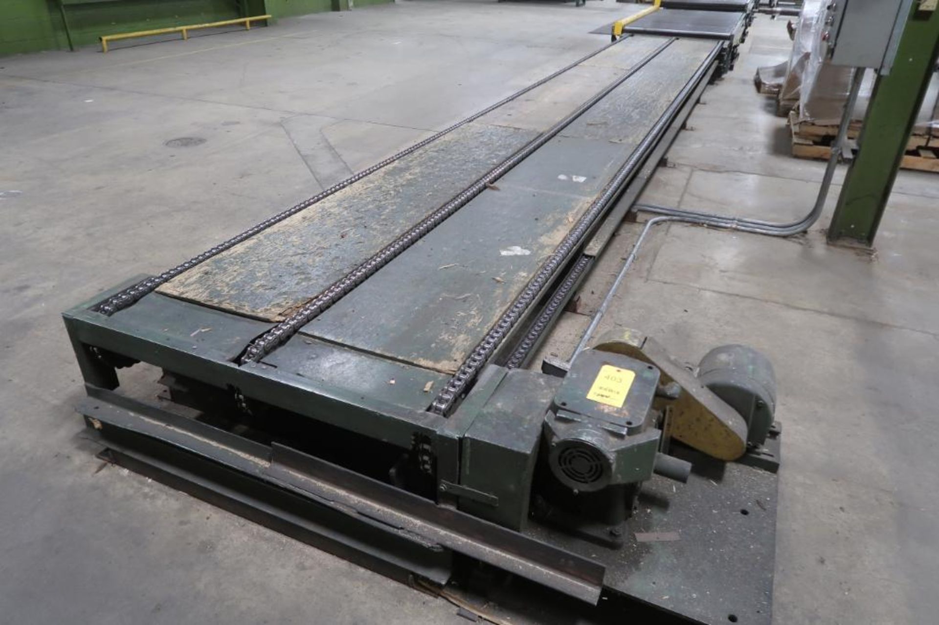 45 in. x 25 ft. Power Chain Conveyor, with Control, LOCATION: MAIN PRESS FLOOR