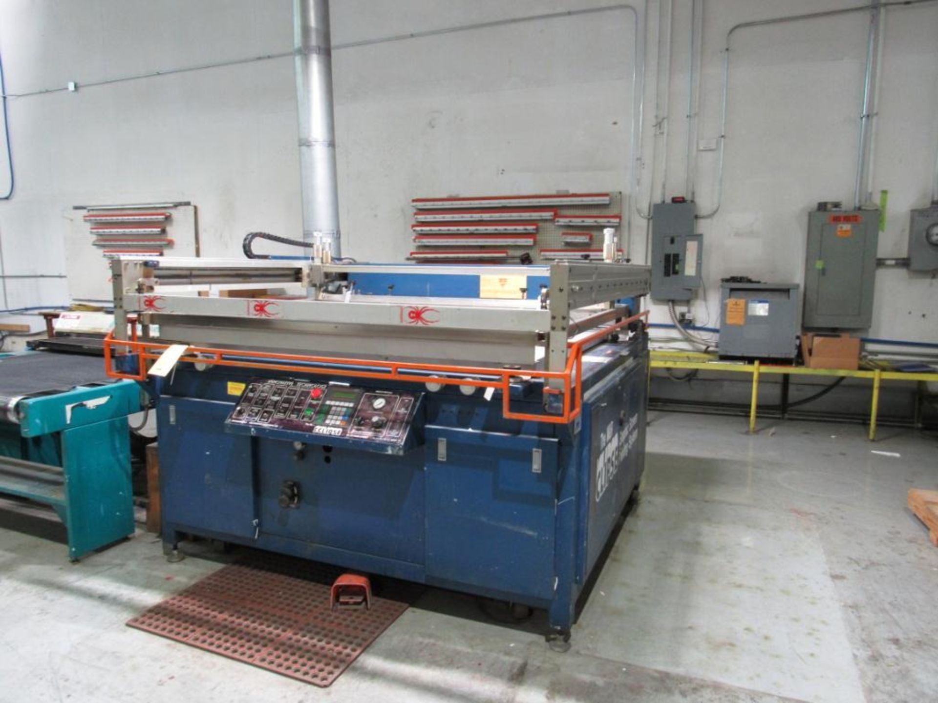 M & R Printing Equip Screen Printer, Model ECLFB-3850, Approx. 52 in. x 62 in., S/N 039523880E