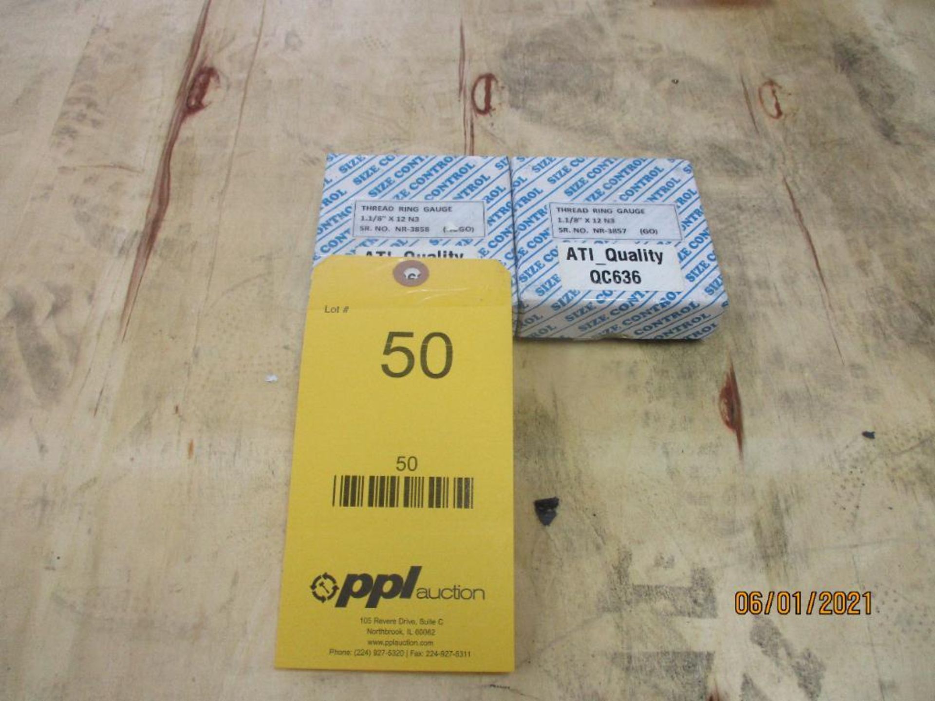 Set of GO/NOGO Thread Ring Gages, 1-1/8 in. -12 N3 (All inspection eq. is like New and Mostly - Image 2 of 2