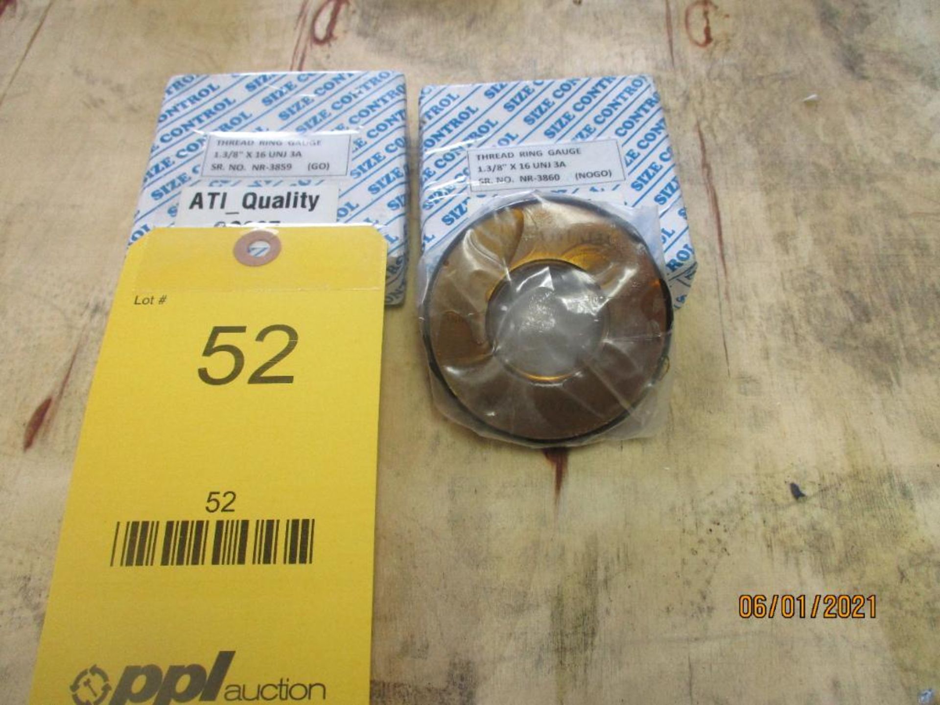 Set of GO/NOGO Thread Ring Gages, 1-3/8 in. - 16 UNJ-3A (All inspection eq. is like New and Mostly