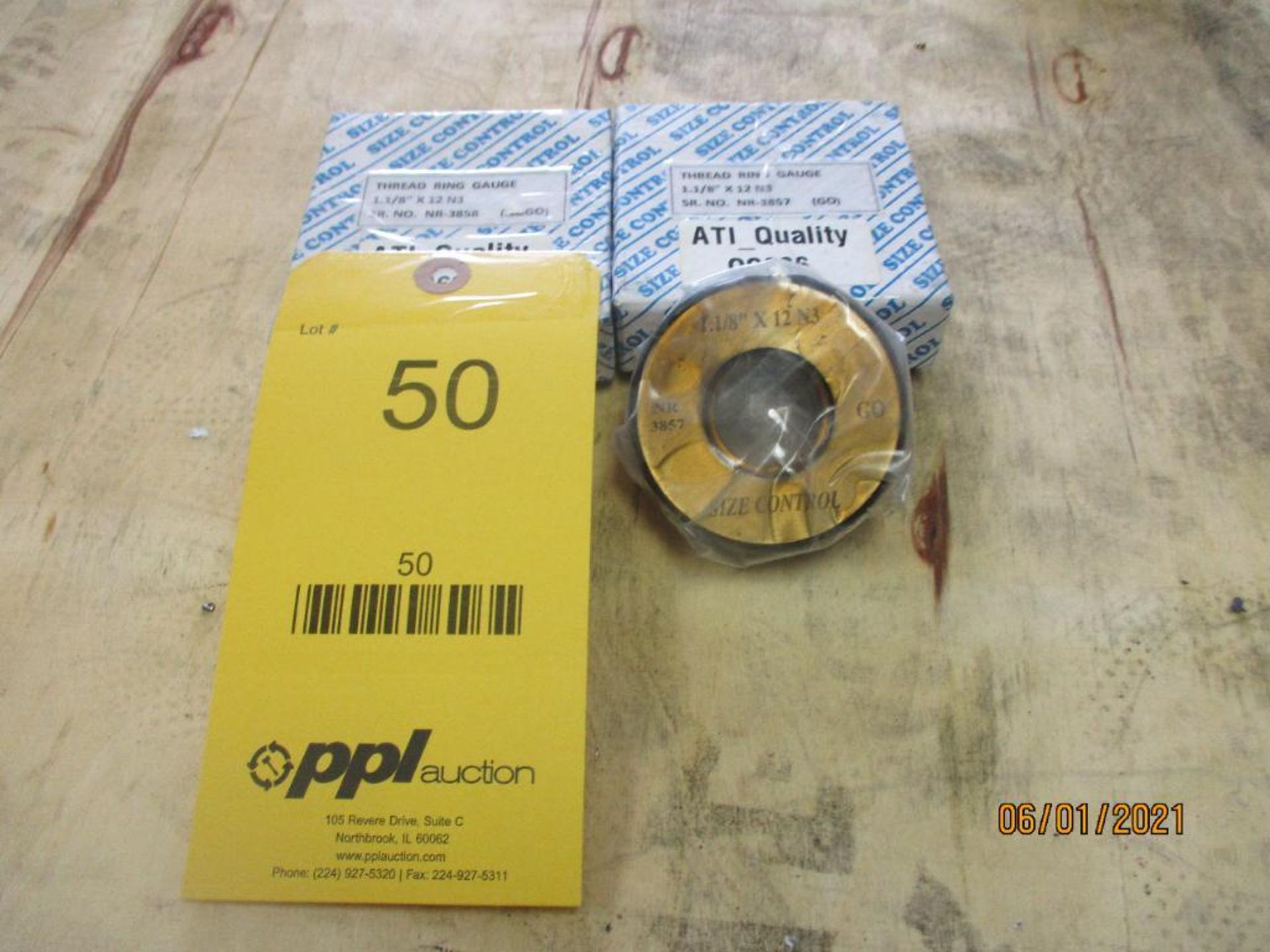 Set of GO/NOGO Thread Ring Gages, 1-1/8 in. -12 N3 (All inspection eq. is like New and Mostly