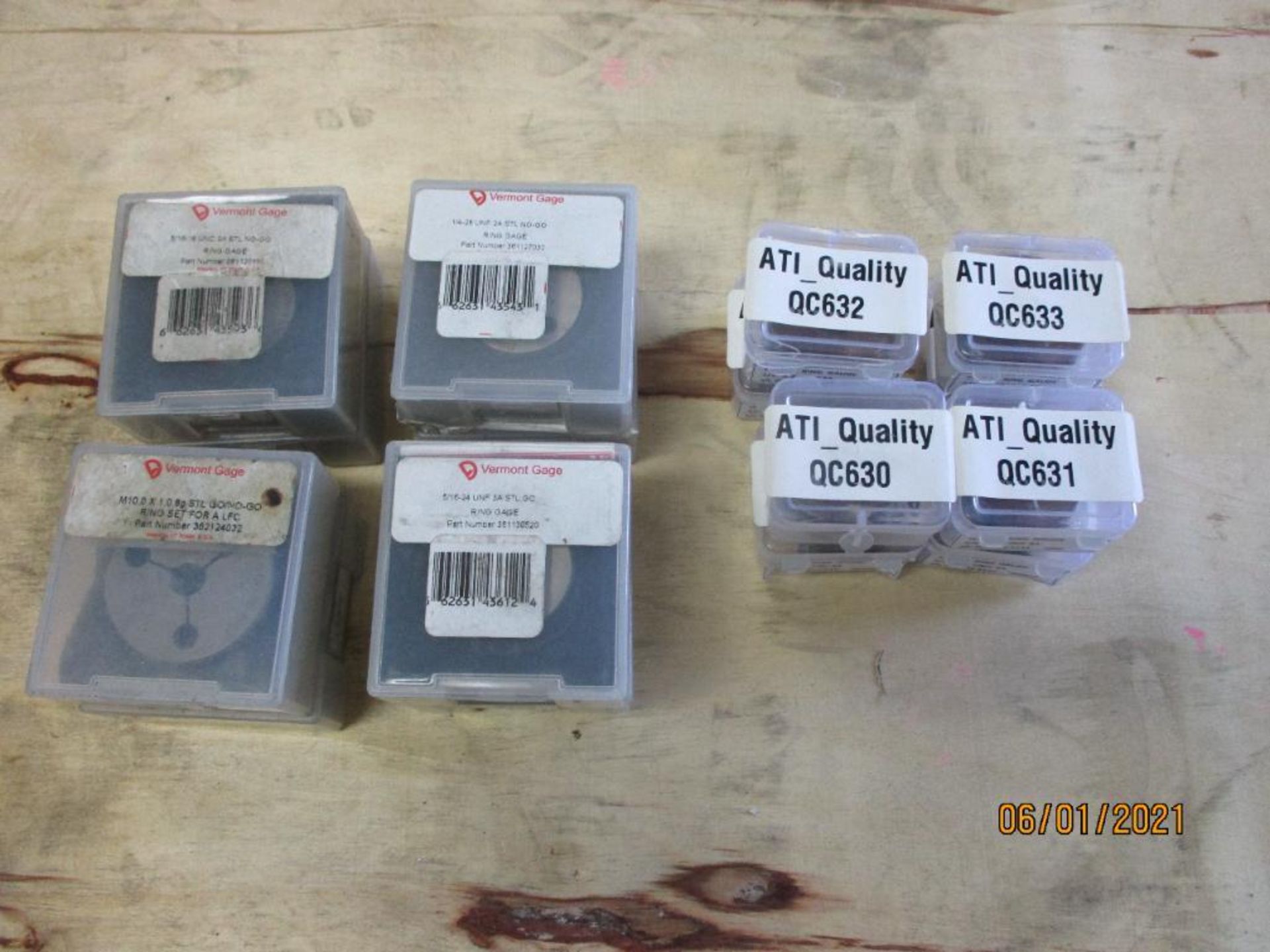 LOT: GO/NOGO Thread Ring Gages, (2) 3/8 in. - 24 UNF-3A, (1) 9/16 in. - 18 UNJF-3A, (1) 1/2 in. - 20 - Image 2 of 2