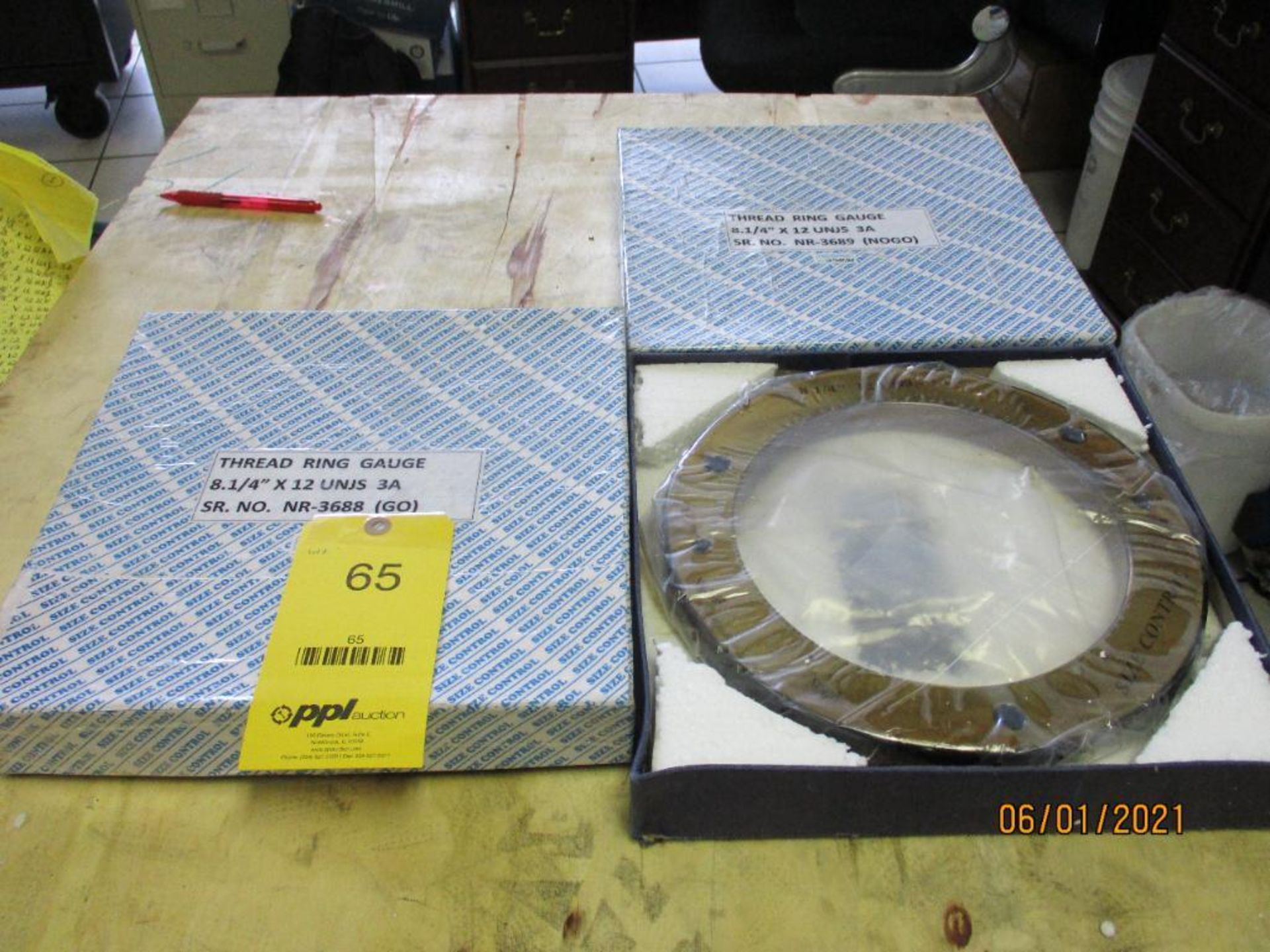 Set of GO/NOGO Thread Ring Gages, 8-1/4 in. - 12 UNJS-3A (All inspection eq. is like New and