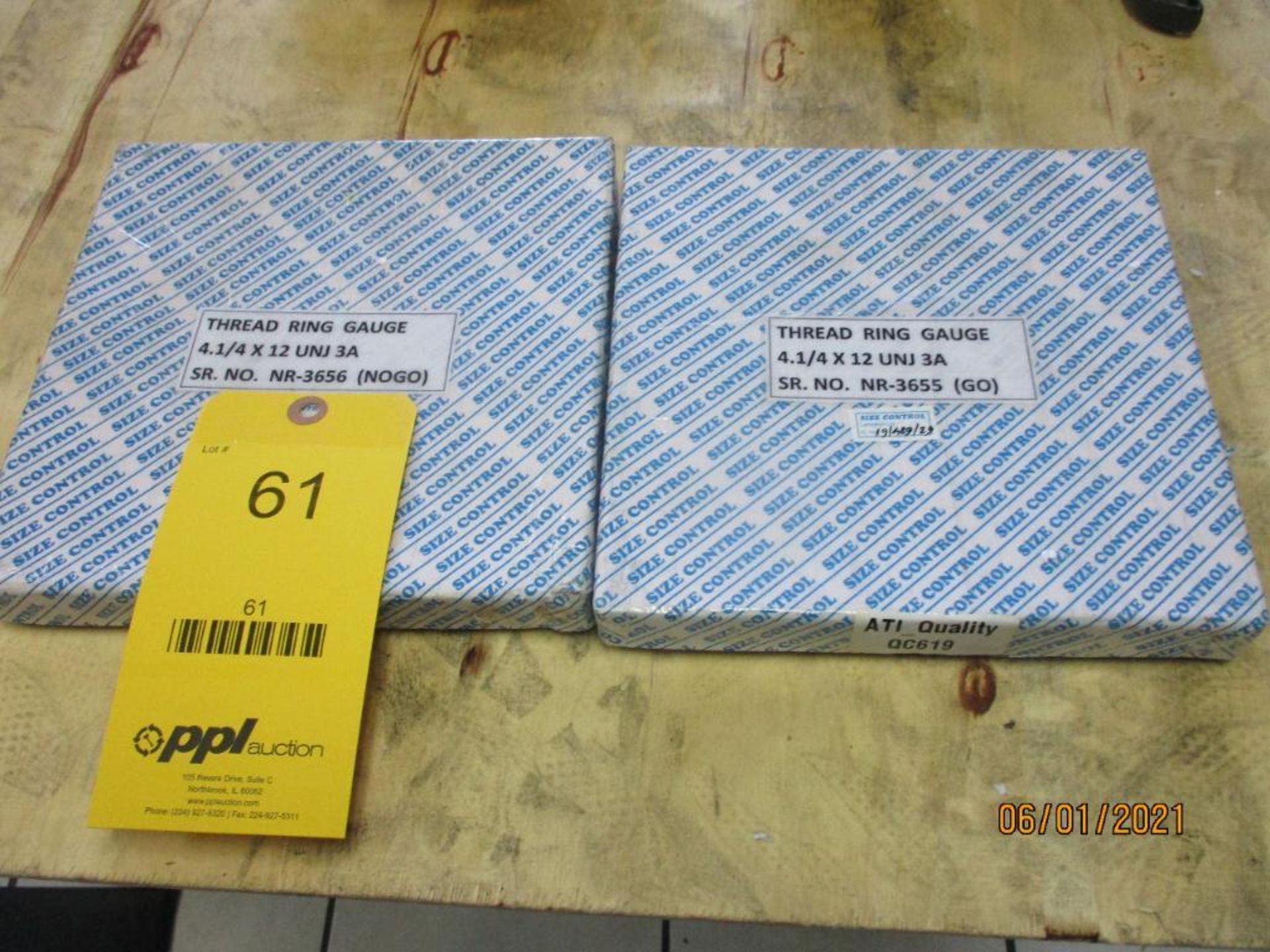 Set of GO/NOGO Thread Ring Gages, 4-1/4 in. - 12 UNJ-3A (All inspection eq. is like New and Mostly - Image 2 of 2