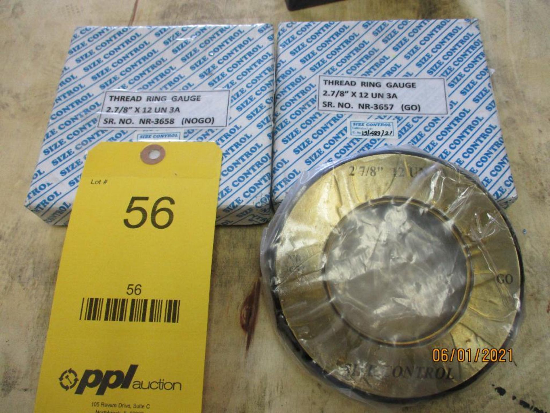 Set of GO/NOGO Thread Ring Gages, 2-7//8 in. - 12 UN-3A (All inspection eq. is like New and Mostly
