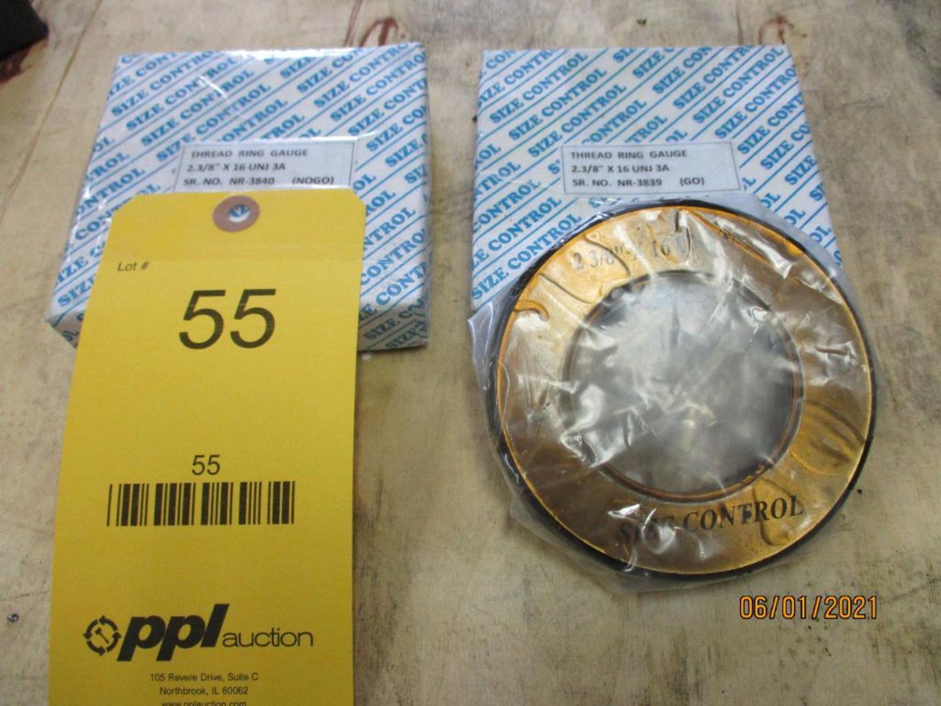Set of GO/NOGO Thread Ring Gages, 2-3/8 in. - 16 UNJ-3A (All inspection eq. is like New and Mostly