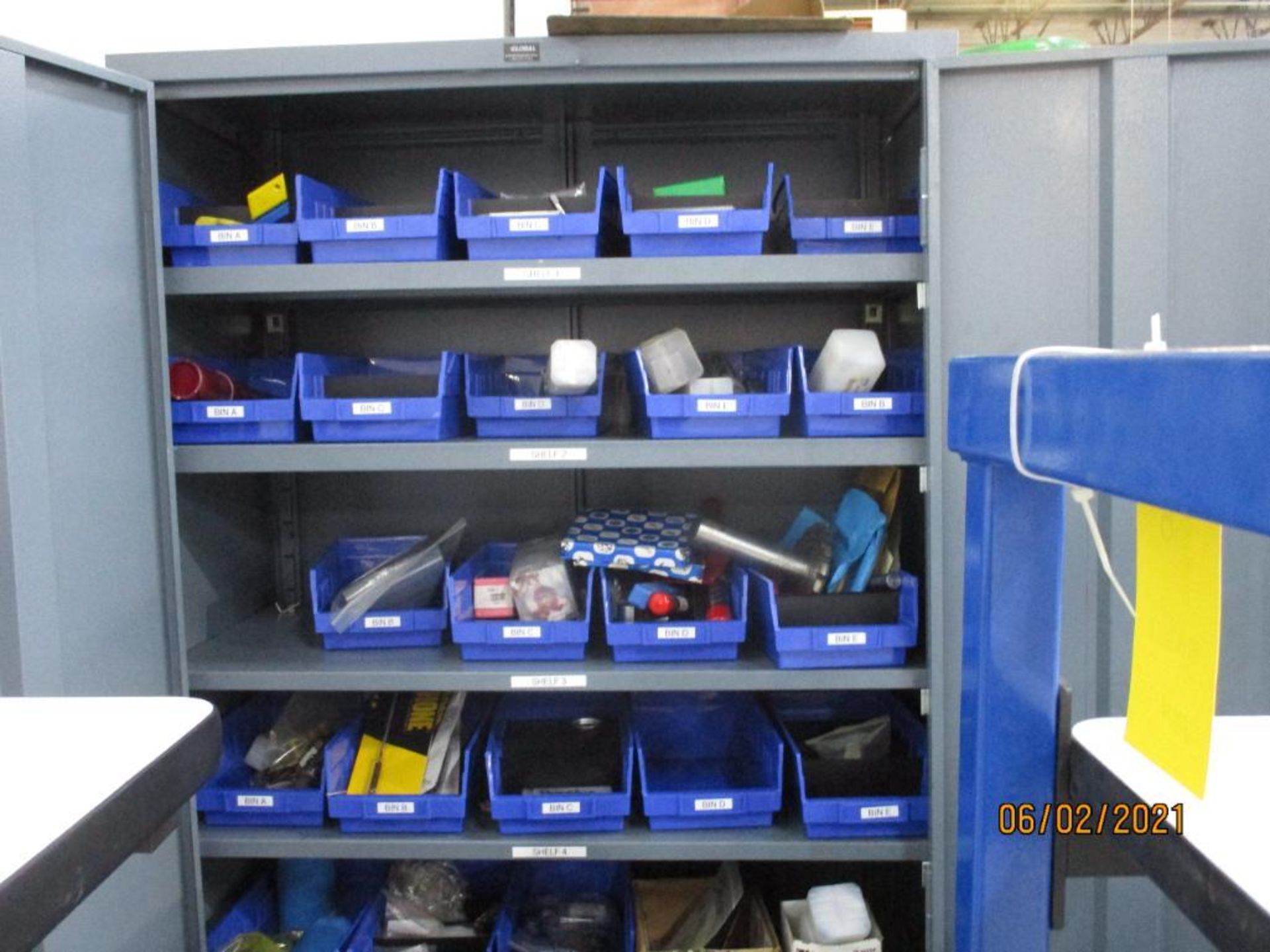 Steel 2-Door Cabinet w/Miscellaneous Supplies, Plug Gages, Plastic Bins, etc. - Image 2 of 4