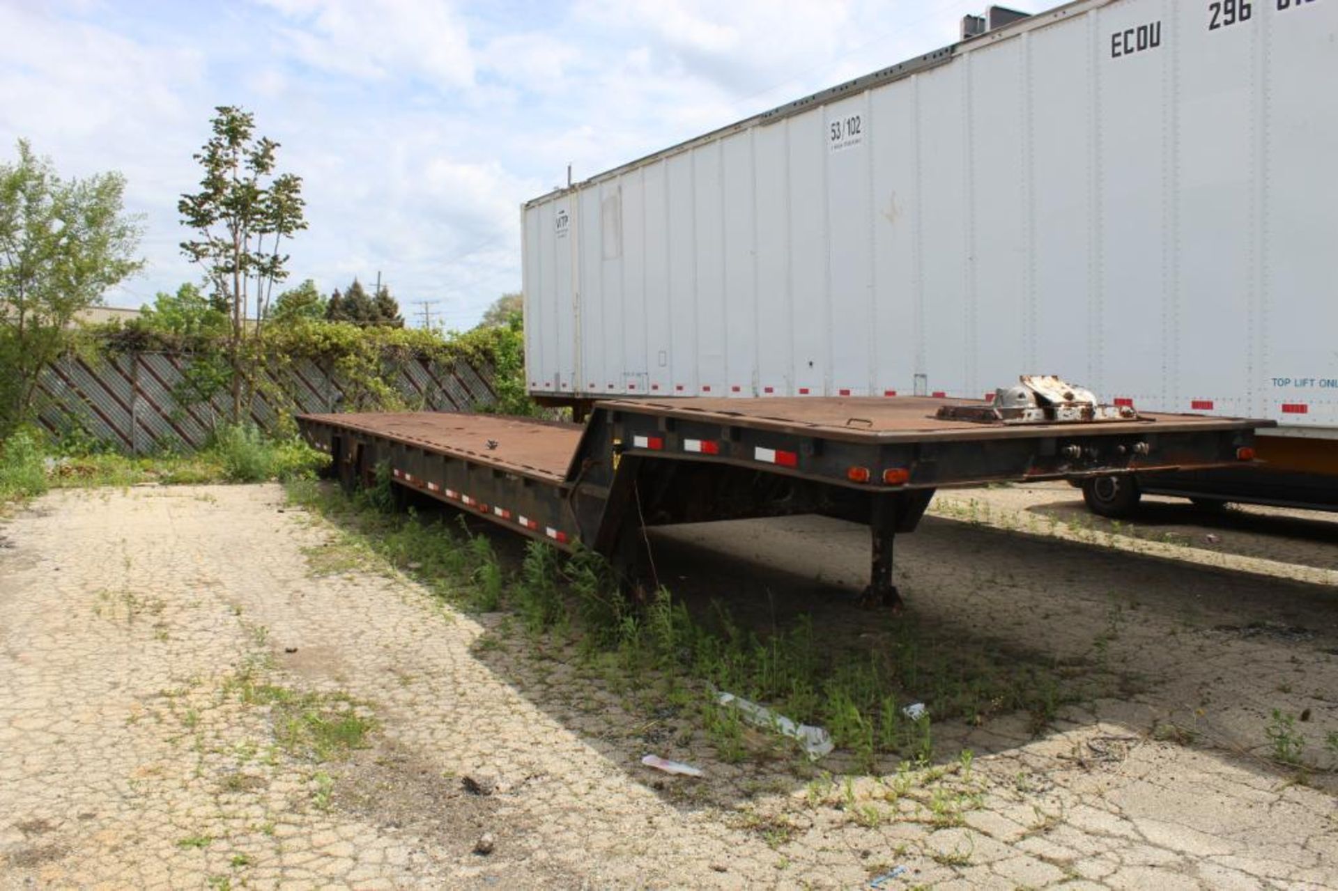 48 ft. (est.) Tandem-Axle Step Deck Beaver Tail Trailer, Steel Decking, Cable Winch, (Located at 420