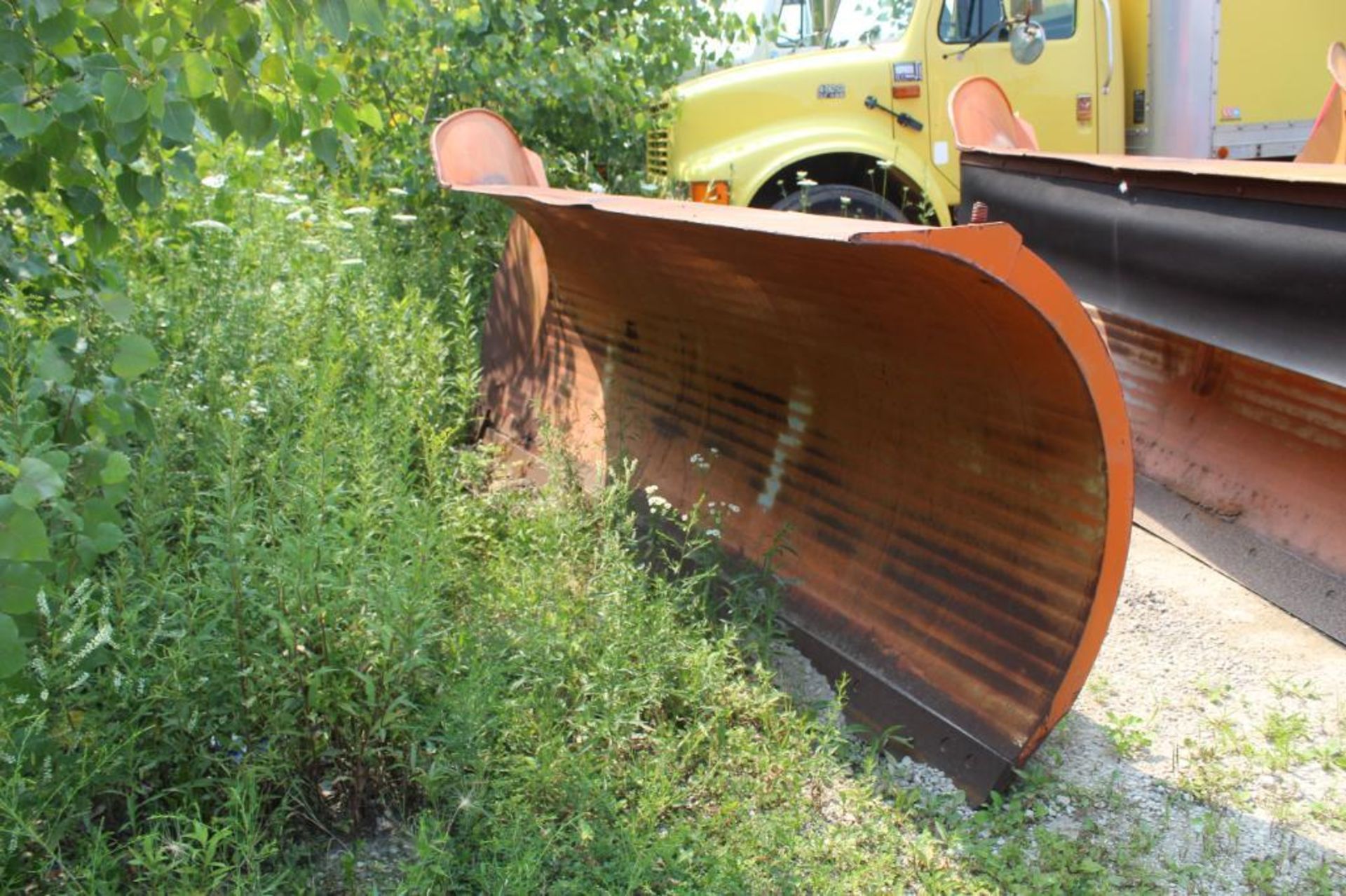 Steel Snow Plow Blade 132 in. W x 46 in. H (est). (Located at 900 Oak Street, Dekalb, IL 60115)