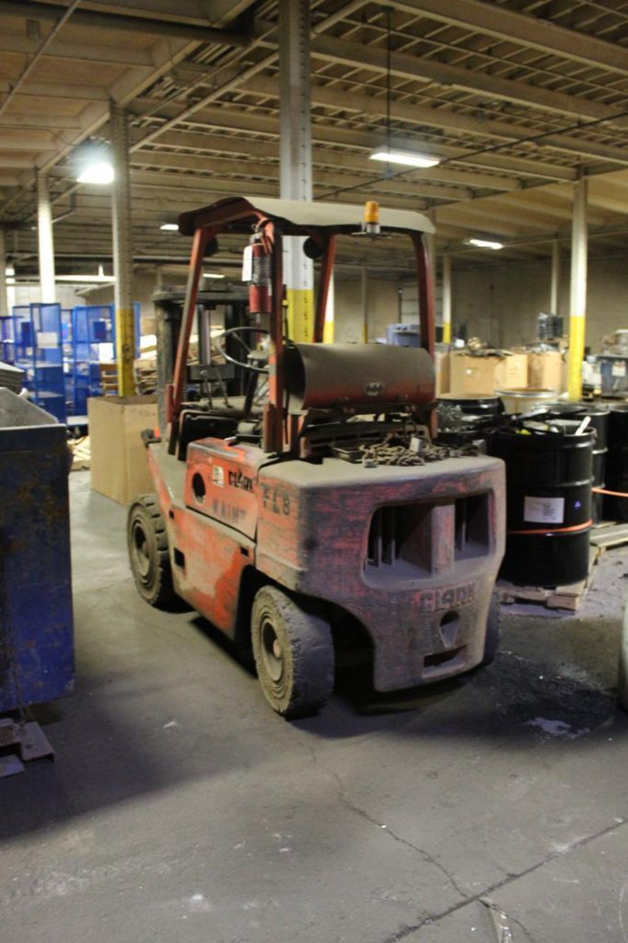 Clark LP 5,000 lbs. Solid Tire Forklift, Triple Mast, 149 in. Reach, S/N Y355153500, (Located at 900 - Image 2 of 5