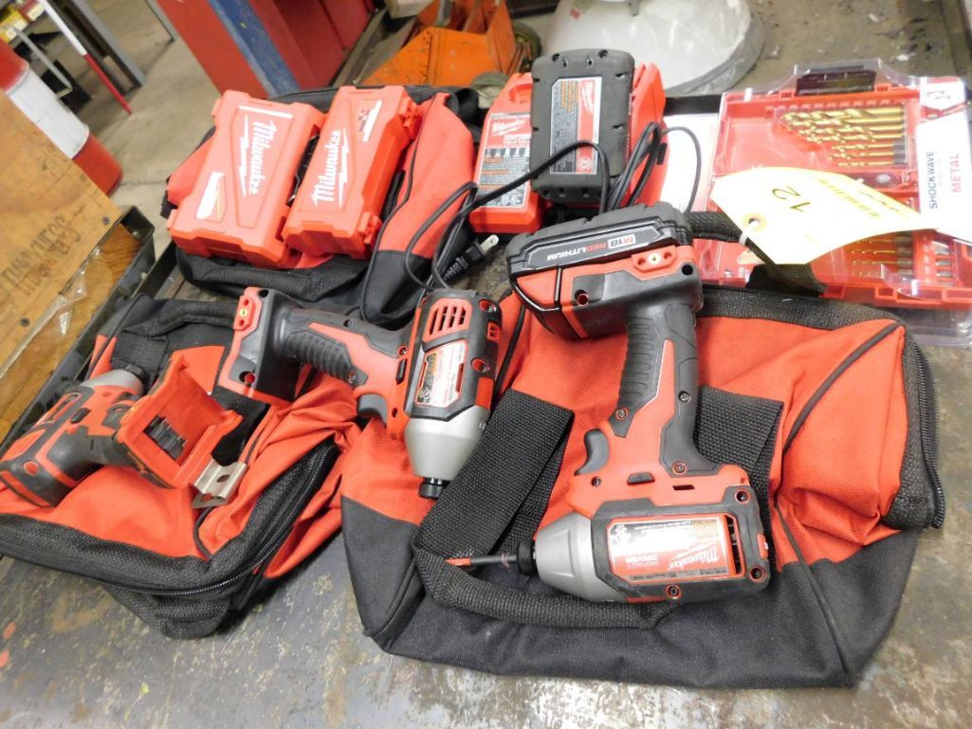 LOT: (3) Milwaukee M18 Cordless Drivers with (2) Batteries & Charger (LOCATION: 520 DRESDEN ST.,