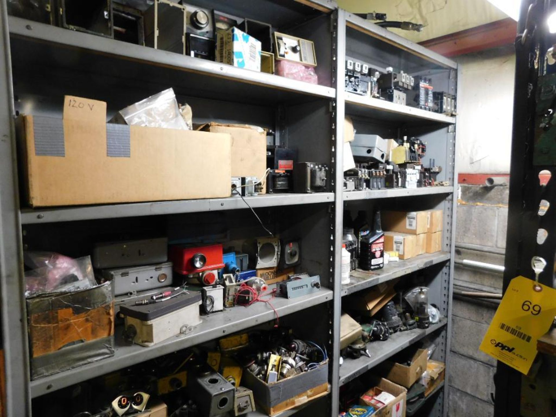 LOT: Assorted Rack & Shelving with Contents of Building Supplies, Machinery Parts & Electrical - Image 2 of 3