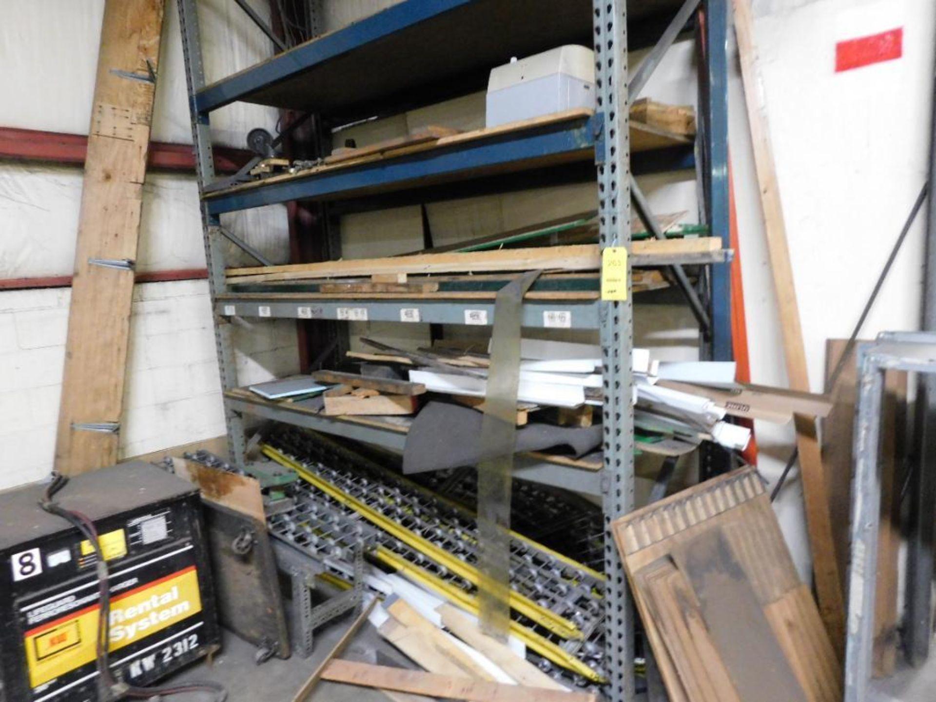 LOT: Rack with Assorted Roller Conveyor (LOCATION: 520 DRESDEN ST., KALKASKA, MI 49646)