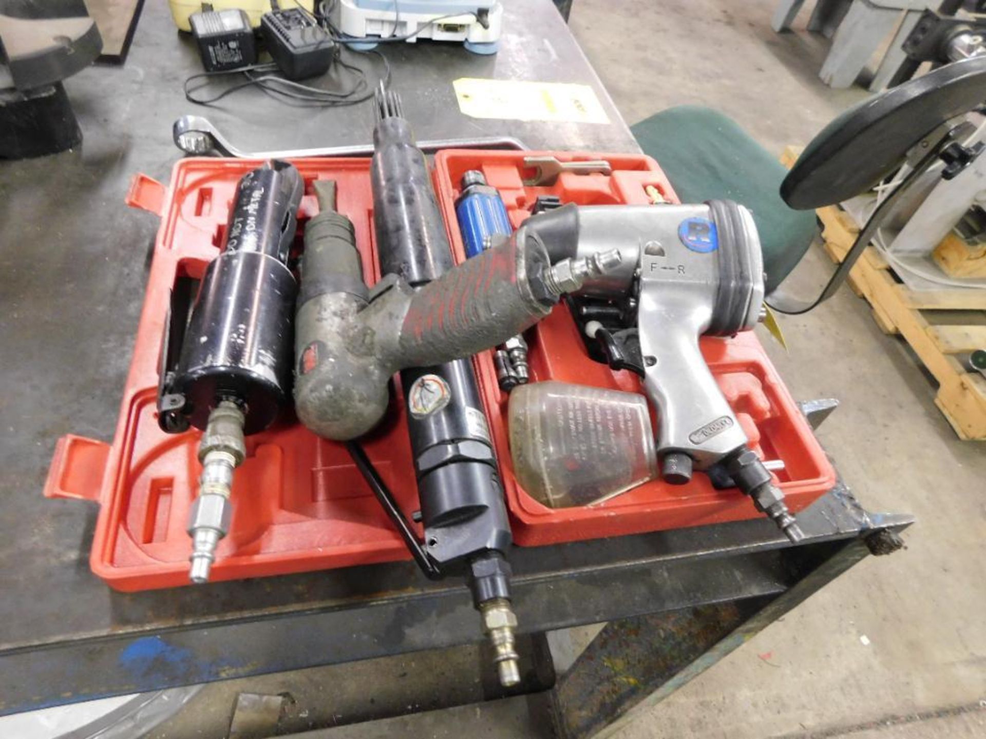 LOT: Pneumatic Tools including 1/2 in. Impact Wrench, Die Grinder, Scaler, Chisel & Shear (LOCATION: