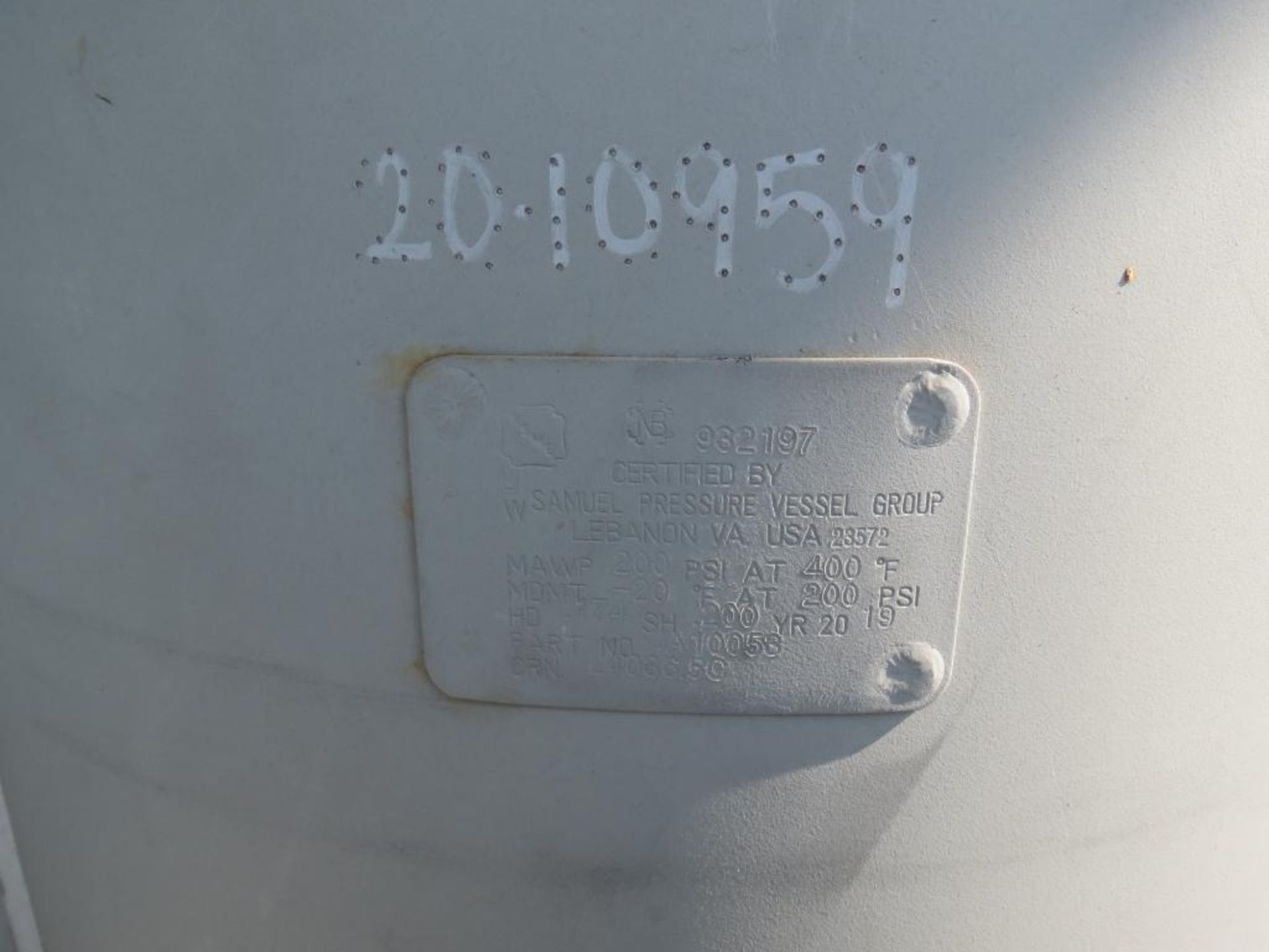 Atlas Copco Vertical Air Receiver, LV 240 Gal.-200 psi, PN A10049, SN:932197 - Image 3 of 4